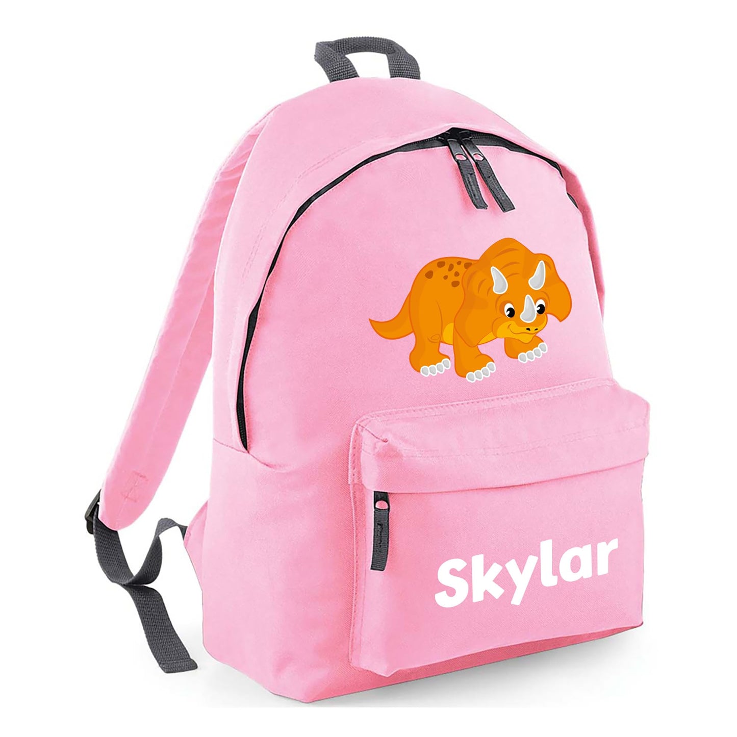 Personalised Kids Backpack - Custom Rucksack with Name - Multiple Designs & Colours - Ideal for Boys, Girls, Nursery and Primary School Children Back to School (Small, Dinosaur Initial, Navy)