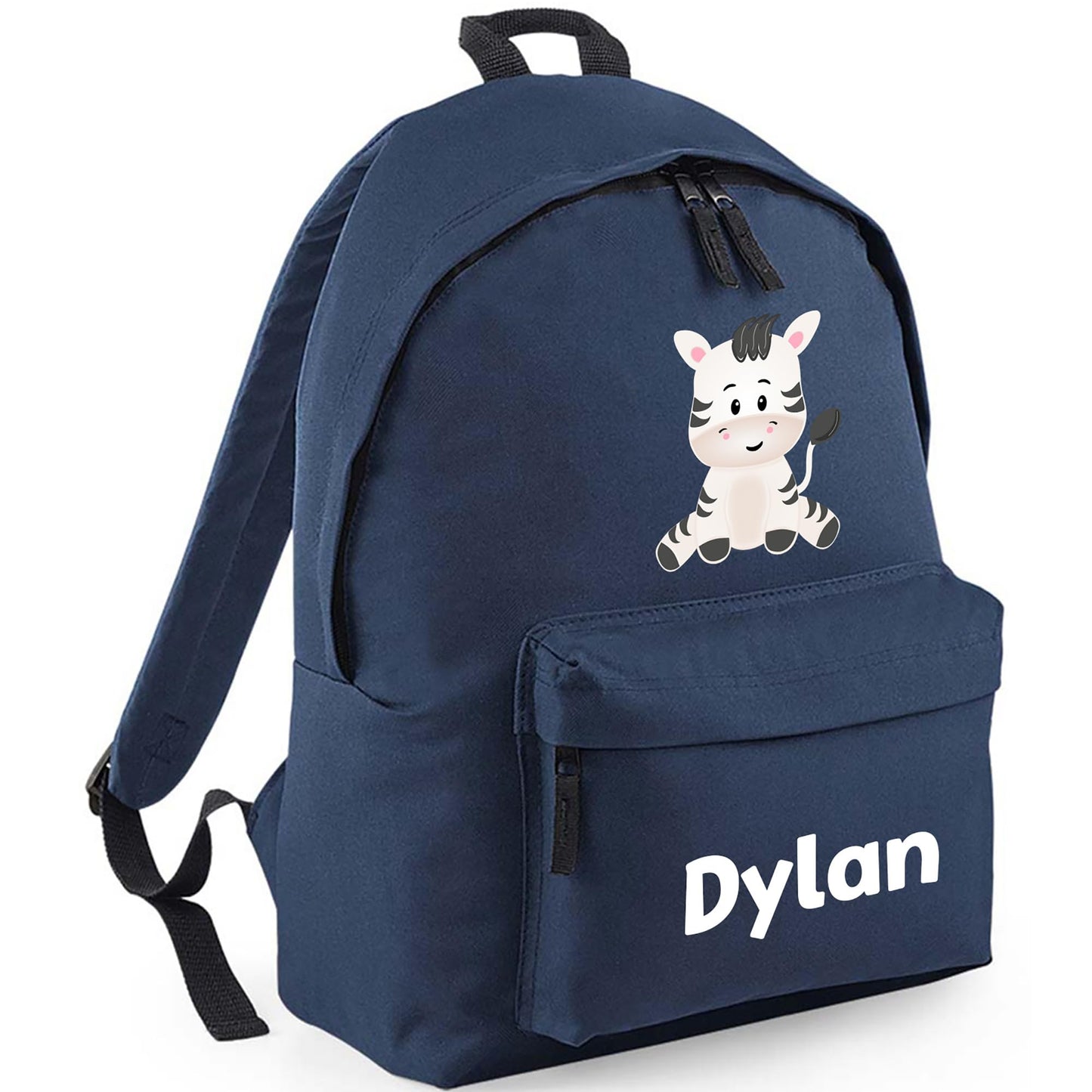 Personalised Kids Backpack - Custom Rucksack with Name - Multiple Designs & Colours - Ideal for Boys, Girls, Nursery and Primary School Children Back to School (Small, Dinosaur Initial, Navy)