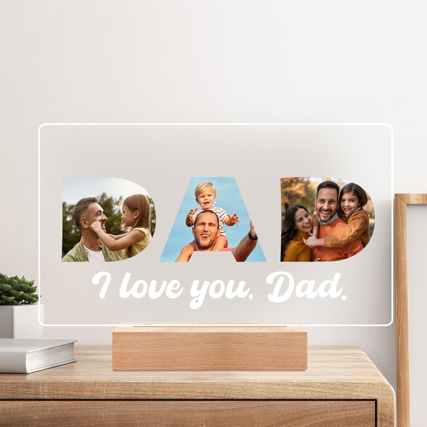 Personalised Anniversary Couples Gifts for Women and Men, Personalised Photo Frame with Photo, Customised Picture Frame with Night Light, Personalised Christmas Birthday Gifts for Her and Him