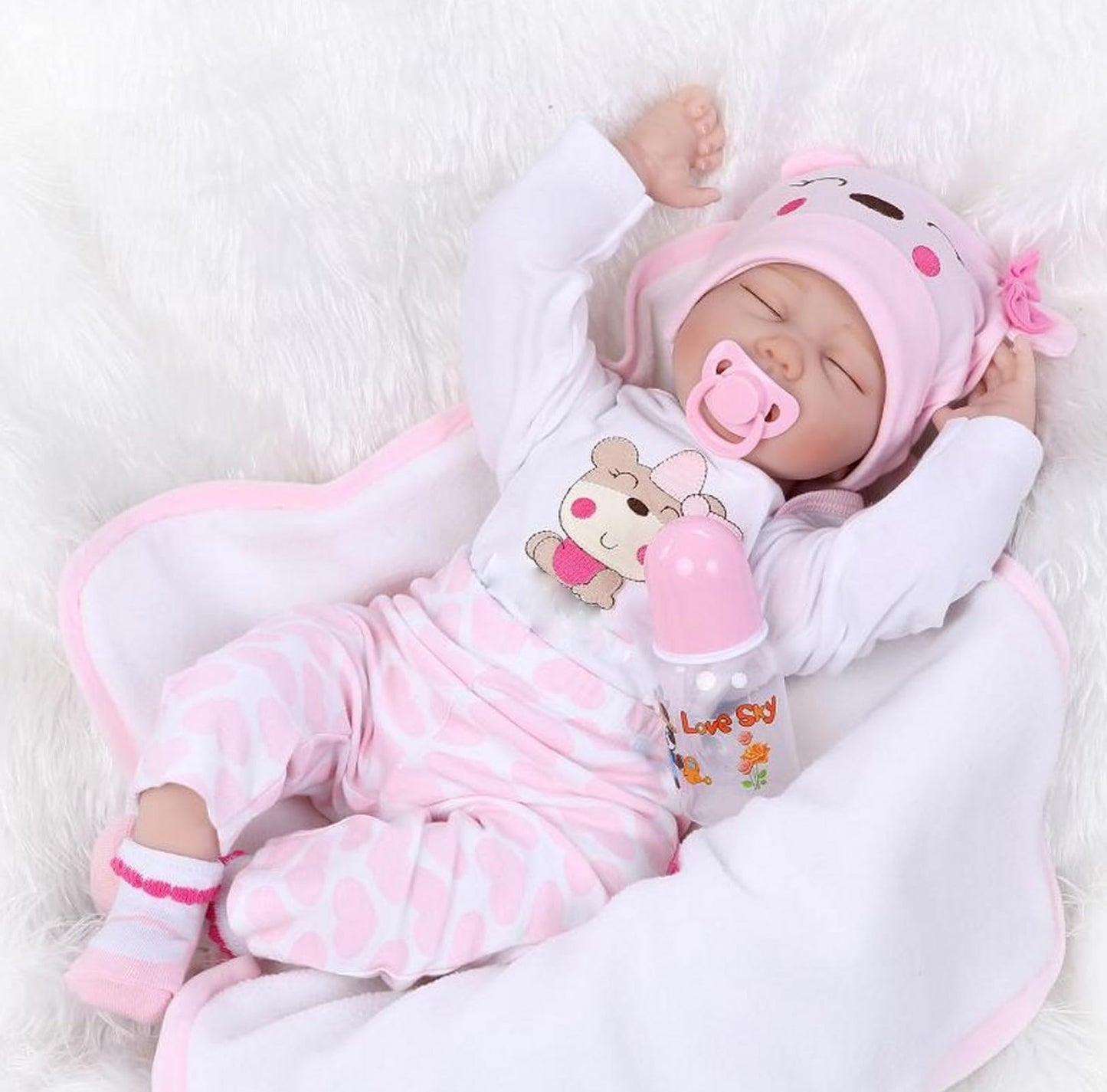 ZIYIUI Reborn Baby Dolls 22 inch 55cm Lifelike Reborn Babies Soft Silicone Vinyl Realistic Newborn Reborn Baby Girls with Eyes Closed