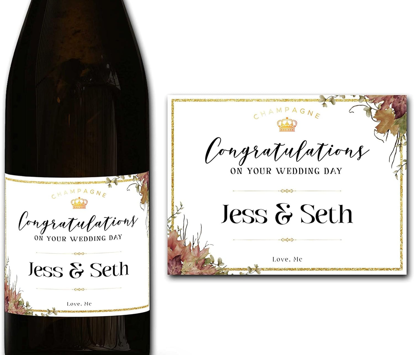 Personalised Champagne/Prosecco Wedding Bottle Label - Any Wording