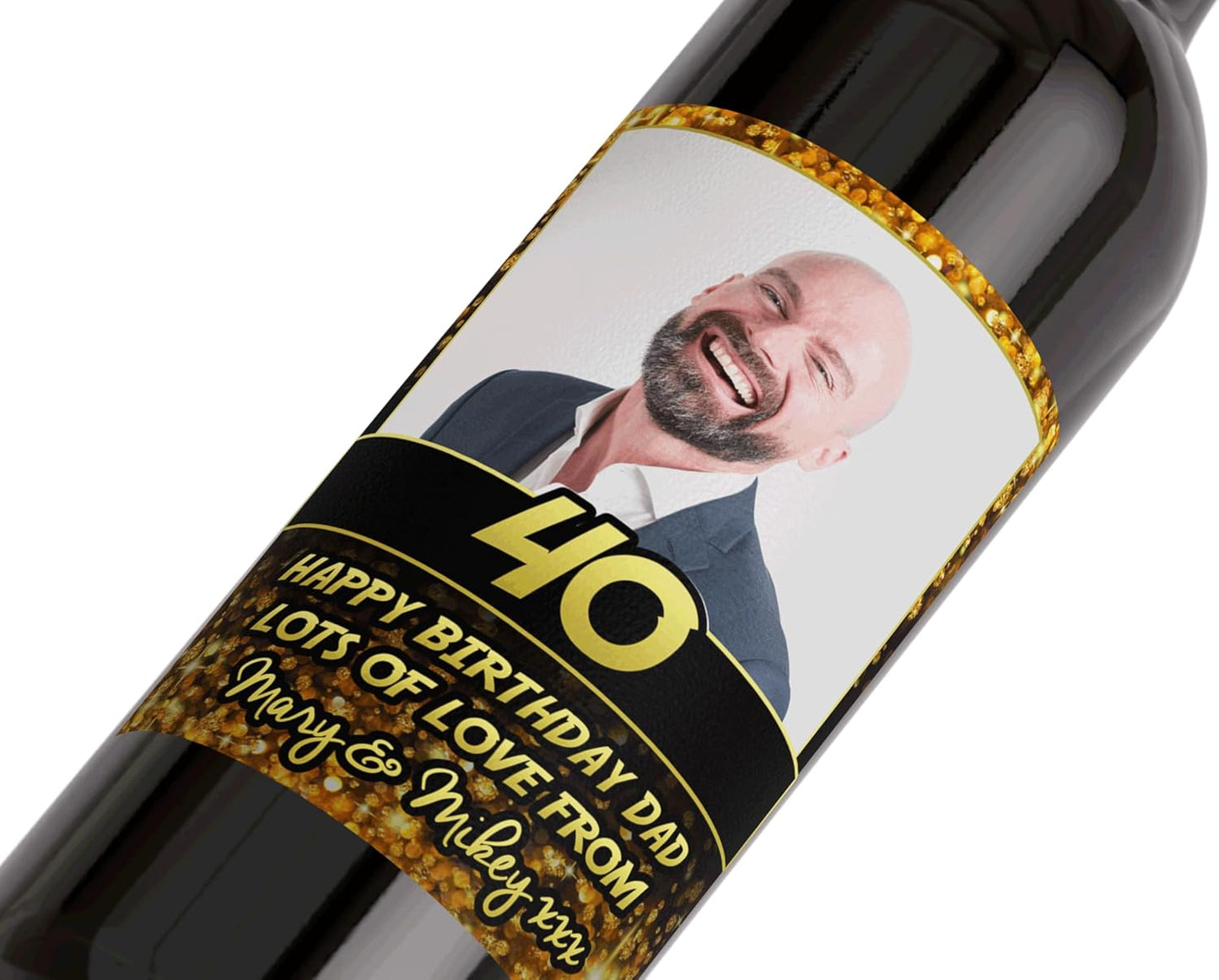 Personalised Photo Congratulations Wine Bottle Label Custom - Any Wording