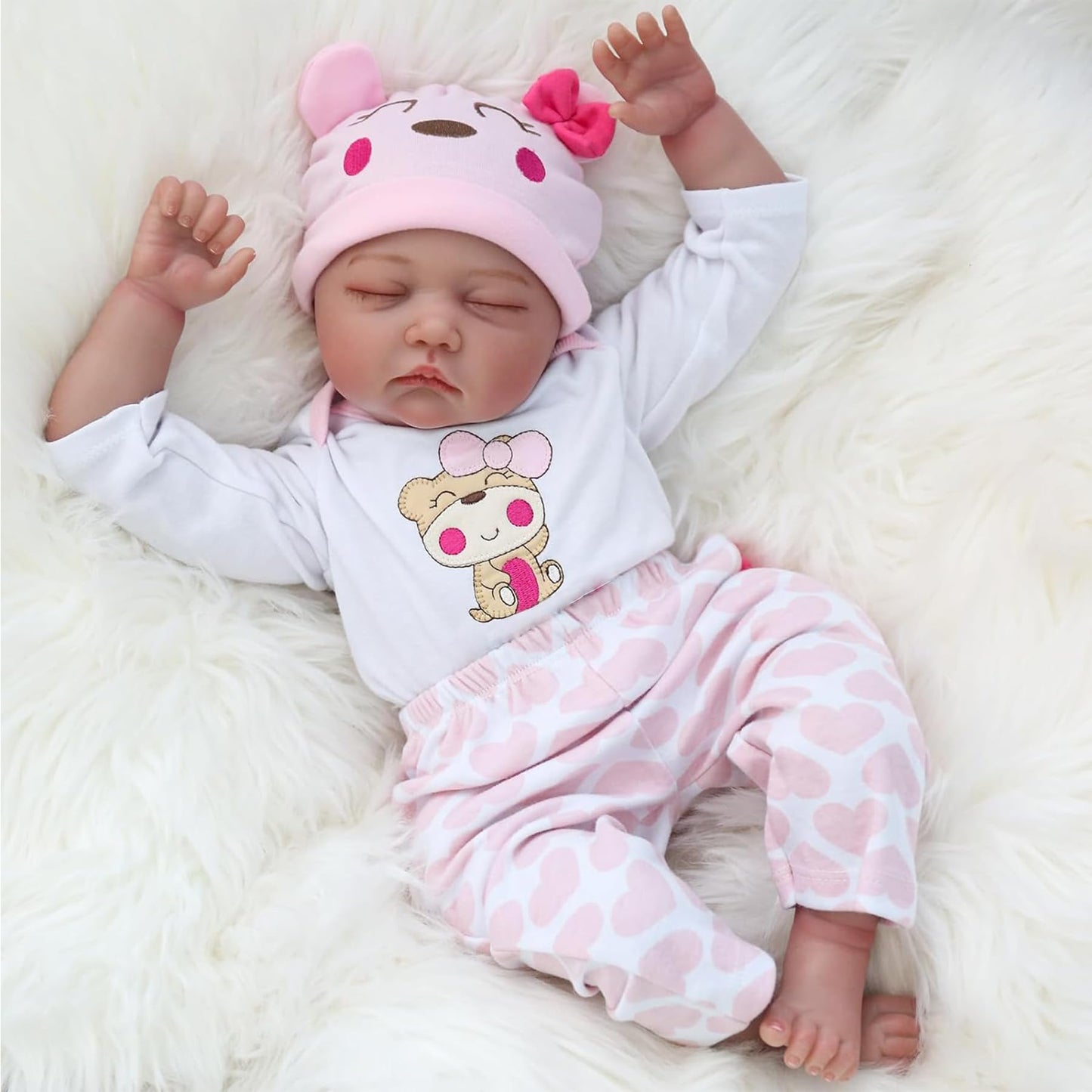 ZIYIUI Reborn Baby Dolls 22 inch 55cm Lifelike Reborn Babies Soft Silicone Vinyl Realistic Newborn Reborn Baby Girls with Eyes Closed