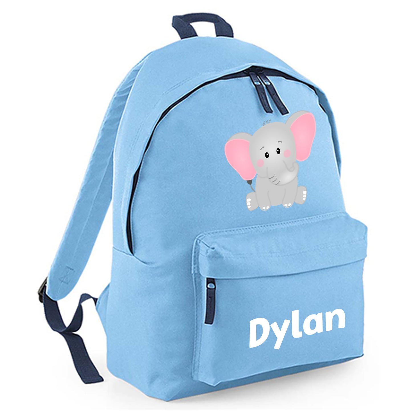 Personalised Kids Backpack - Custom Rucksack with Name - Multiple Designs & Colours - Ideal for Boys, Girls, Nursery and Primary School Children Back to School (Small, Dinosaur Initial, Navy)