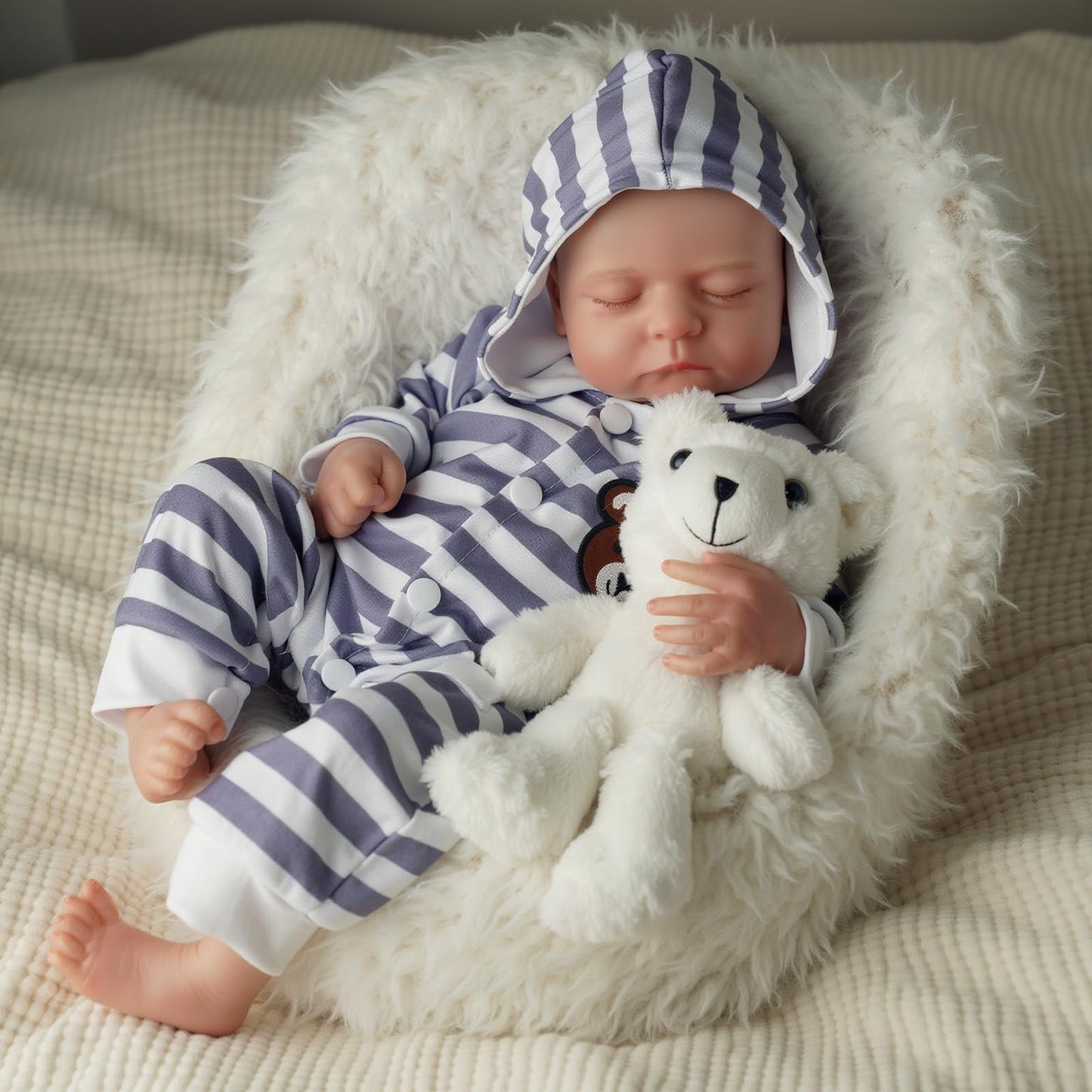 JIZHI Reborn-Baby Dolls Boy 20 Inch Lifelike Baby Doll Real Life Baby Dolls That Look Real Softness Sleeping Newborn Baby Dolls Rerbon Dolls vin-yl