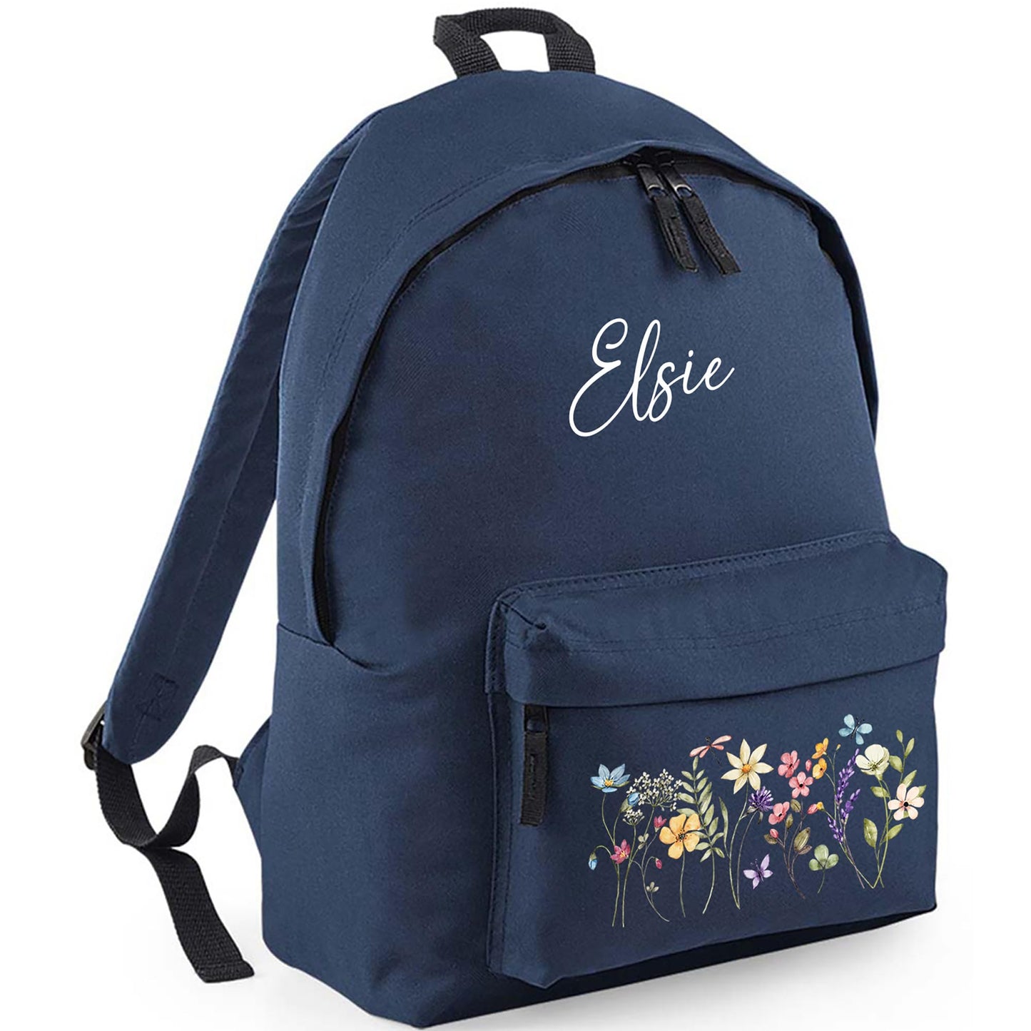 Personalised Kids Backpack - Custom Rucksack with Name - Multiple Designs & Colours - Ideal for Boys, Girls, Nursery and Primary School Children Back to School (Small, Dinosaur Initial, Navy)