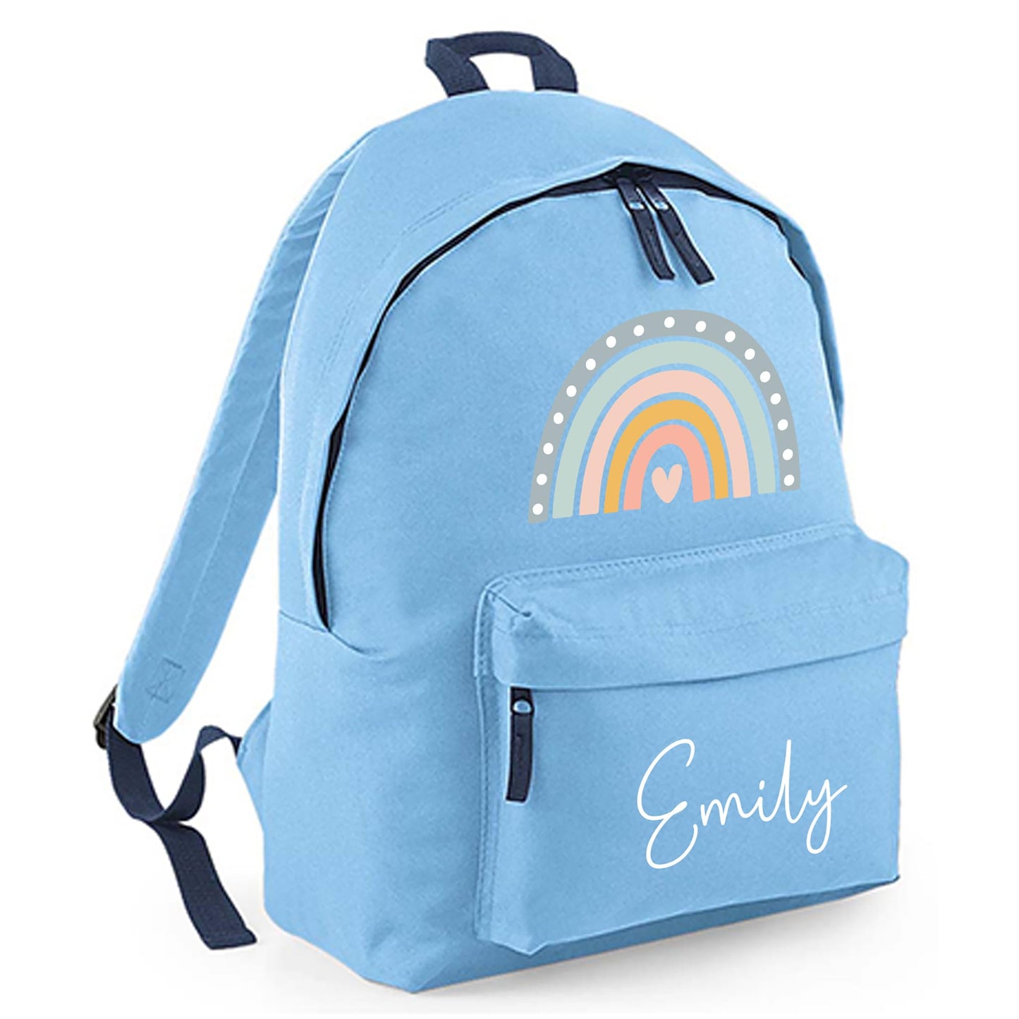 Personalised Kids Backpack - Custom Rucksack with Name - Multiple Designs & Colours - Ideal for Boys, Girls, Nursery and Primary School Children Back to School (Small, Dinosaur Initial, Navy)