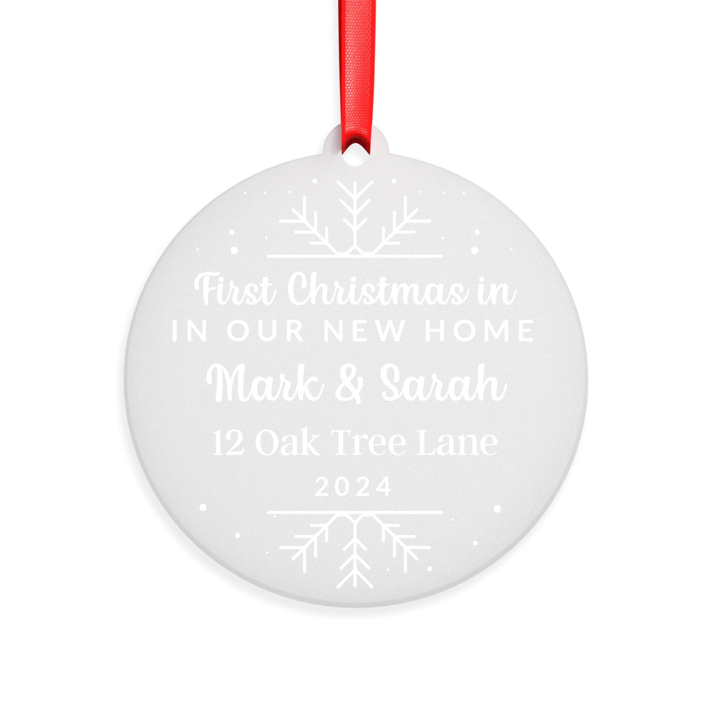 Beecreative First Christmas In Your New Home Ornament - Personalised 1st Xmas New House Home - Housewarming Gift For Couples - Tree Decoration With Red Bag