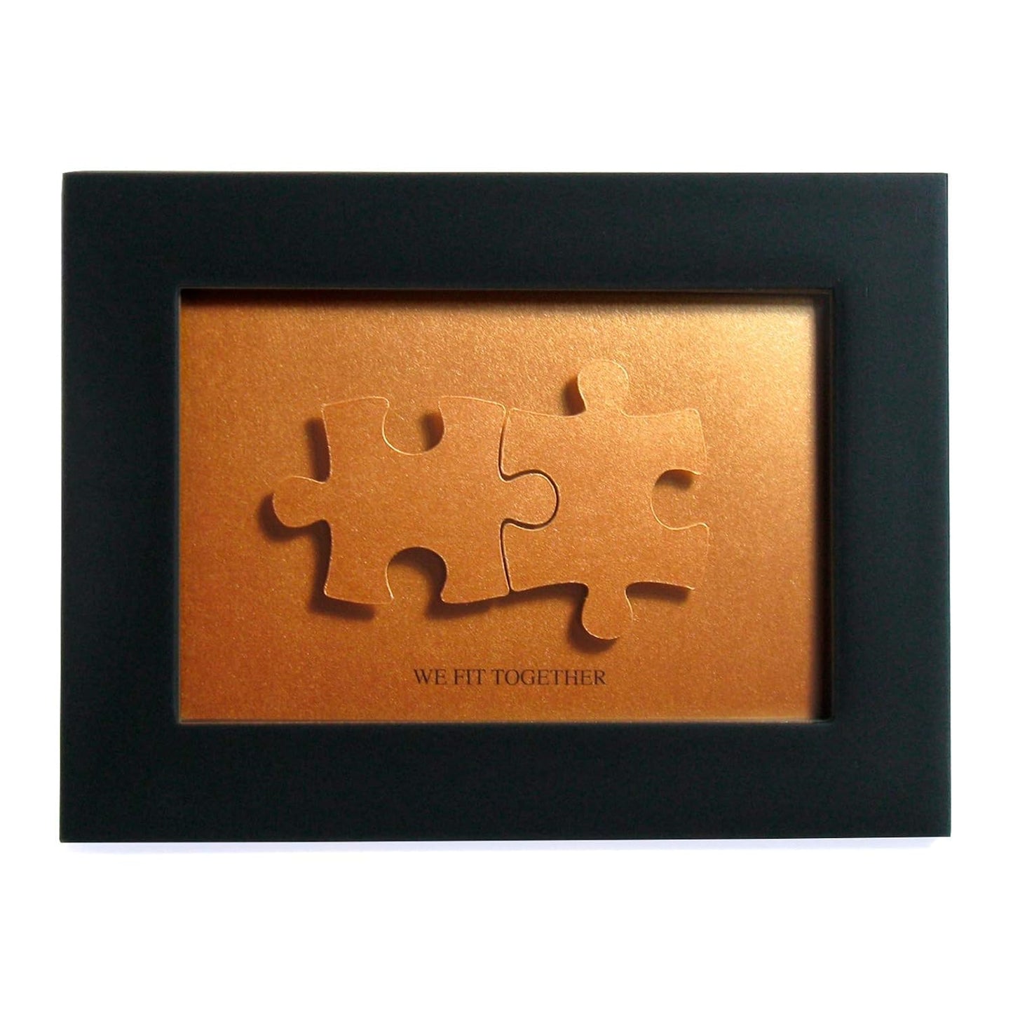 We fit together Puzzle Paper Cut Art - the Creative Gift for Copper or Bronze 8th Anniversary, Valentines Day, Christmas Gift - DIY the Name and Date on Jigsaw