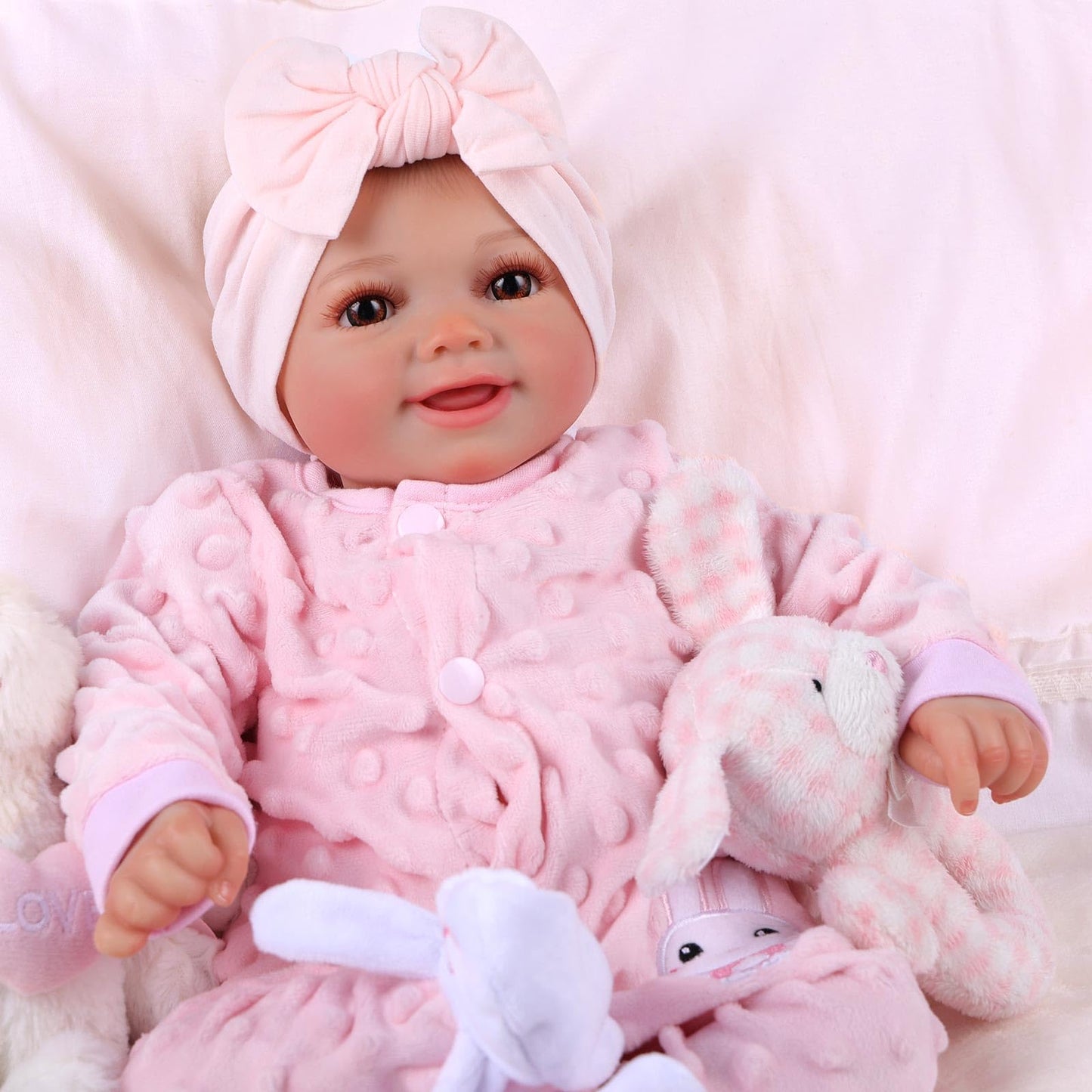 BABESIDE Reborn-Baby Doll Sunny 17 inch Realistic Newborn Dolls Girls Lifelike Baby Doll Soft Cloth Body Reborn Toddler Dolls Real Life Baby Dolls that Look Real Open Eyes