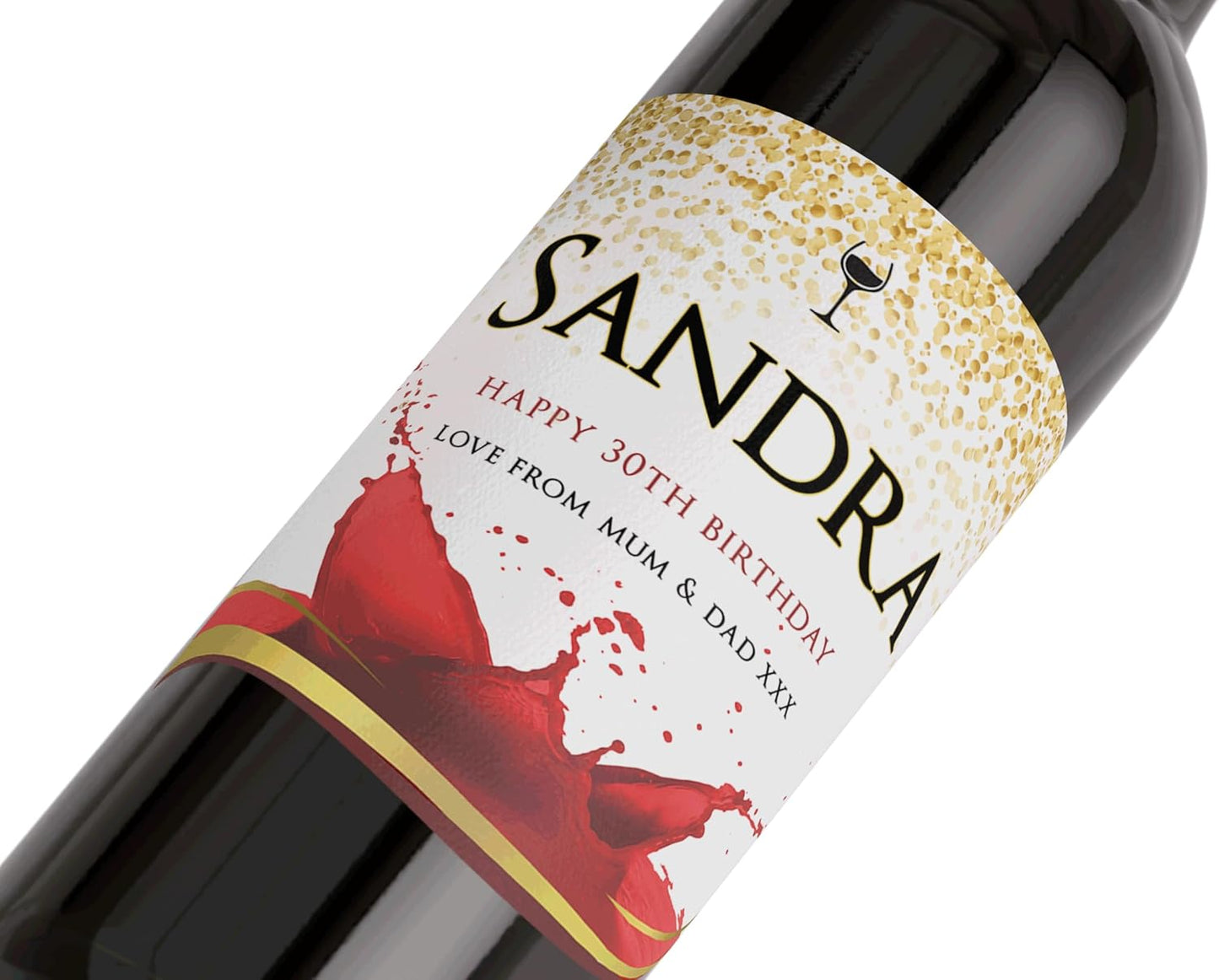 Personalised Red Wine Bottle Label Custom - Any Wording