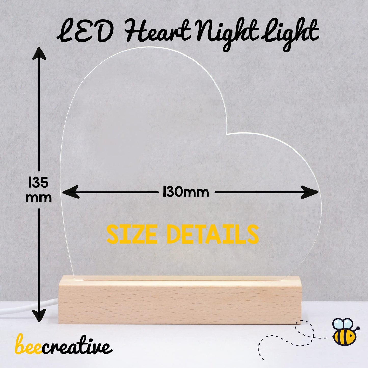 Beecreative Anniversary Gifts For Her, Personalised Anniversary Date LED Night Light For Girlfriend Wife, I Love You Anniversary Gift