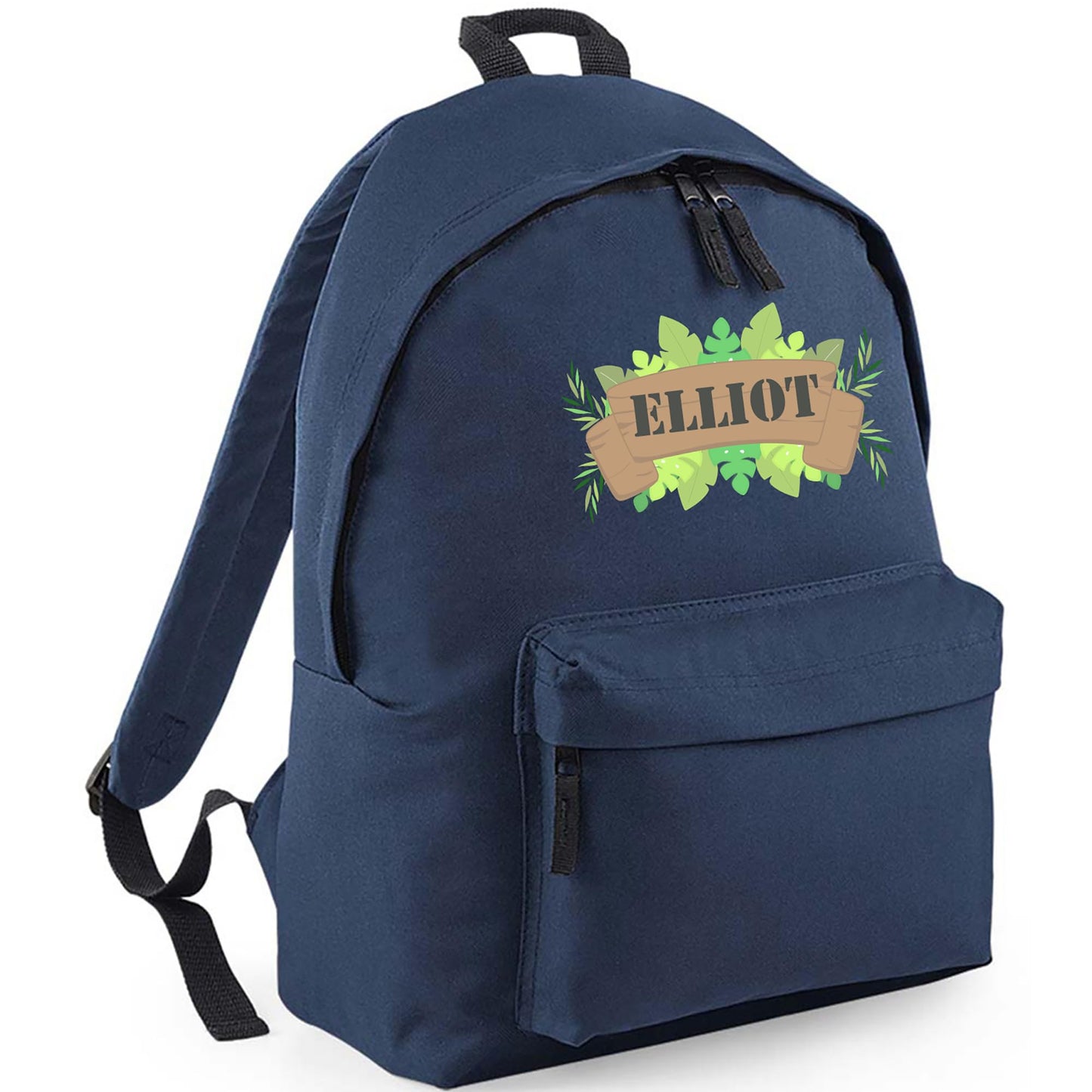 Personalised Kids Backpack - Custom Rucksack with Name - Multiple Designs & Colours - Ideal for Boys, Girls, Nursery and Primary School Children Back to School (Small, Dinosaur Initial, Navy)