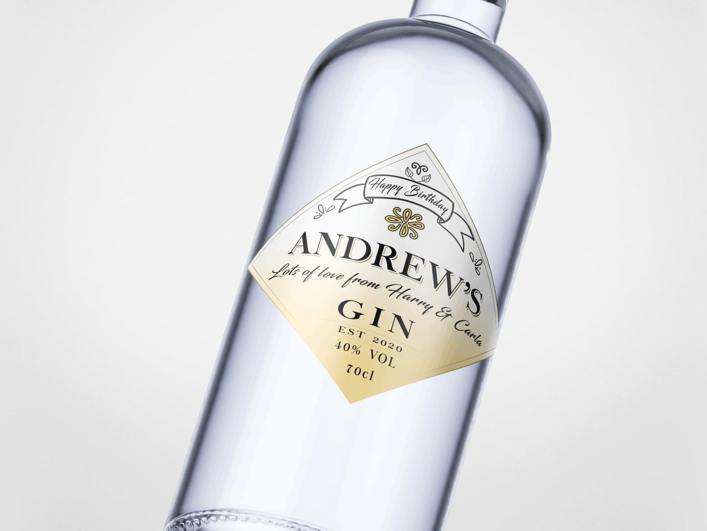 Personalised Gin Bottle Label Custom - Any Wording