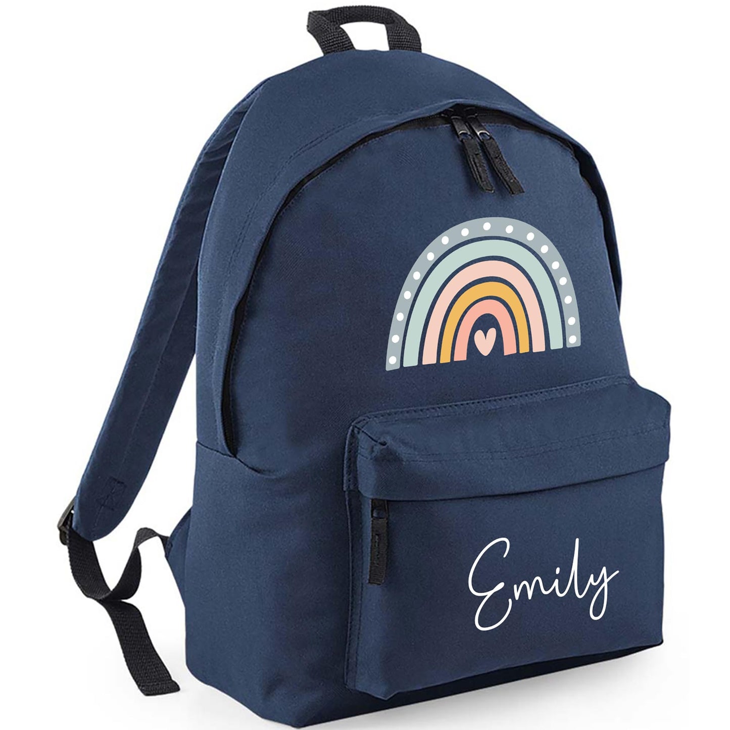 Personalised Kids Backpack - Custom Rucksack with Name - Multiple Designs & Colours - Ideal for Boys, Girls, Nursery and Primary School Children Back to School (Small, Dinosaur Initial, Navy)