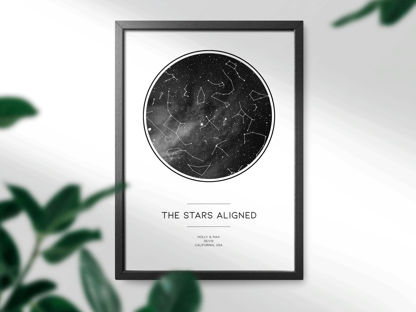 forefrontdesigns Personalised The Night We Met custom valentines day Star map chart astronomical poster print, framed/unframed (A4)