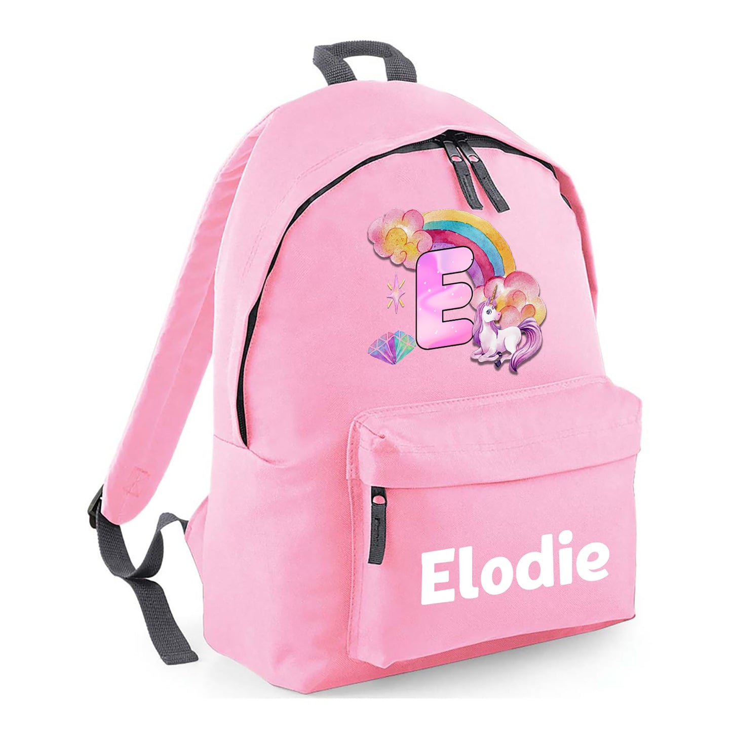 Personalised Kids Backpack - Custom Rucksack with Name - Multiple Designs & Colours - Ideal for Boys, Girls, Nursery and Primary School Children Back to School (Small, Dinosaur Initial, Navy)