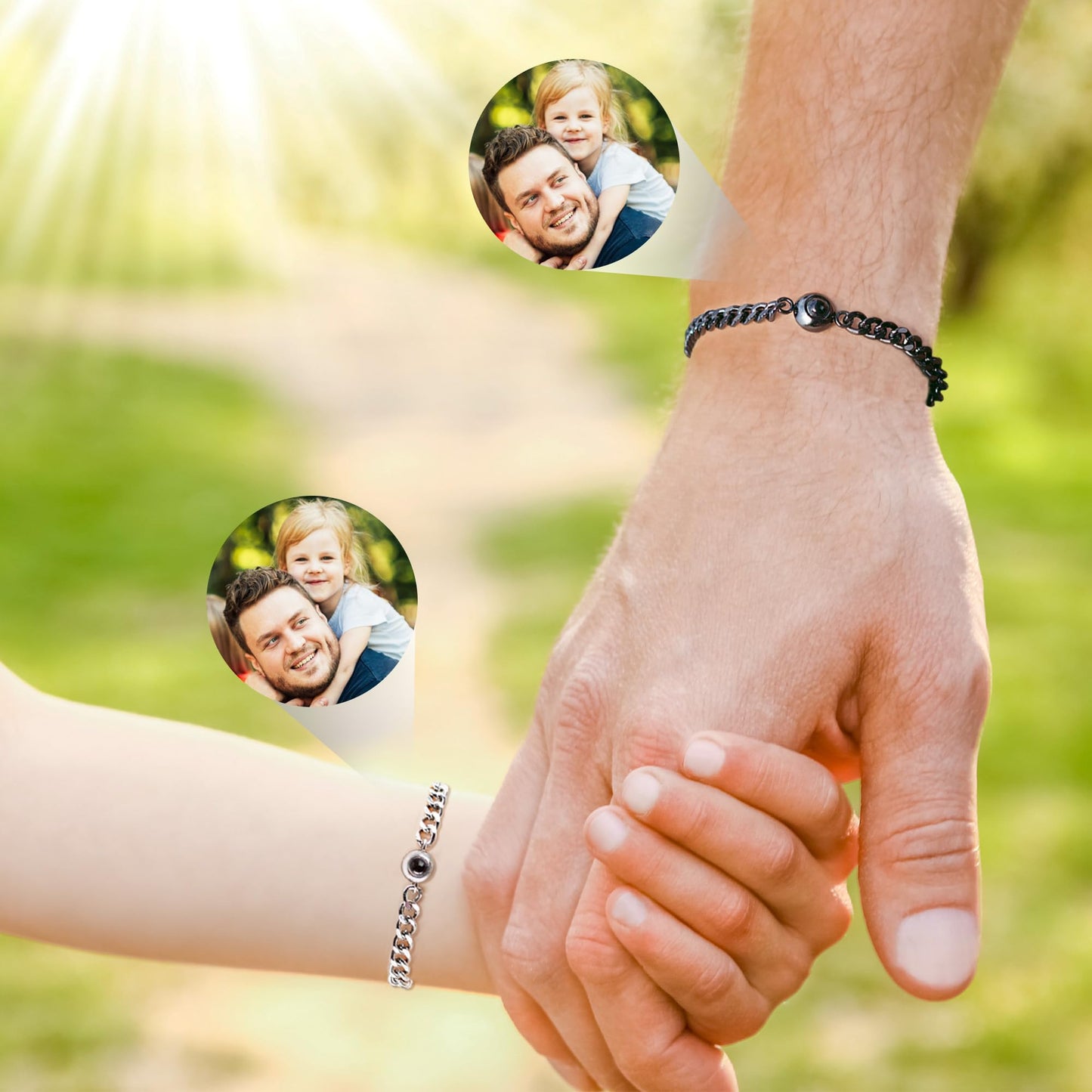 Photo Bracelet Personalised Projection Bracelets with Picture inside Birthday Anniversary Memorial Gifts for Girlfriend Women Her Best Friend