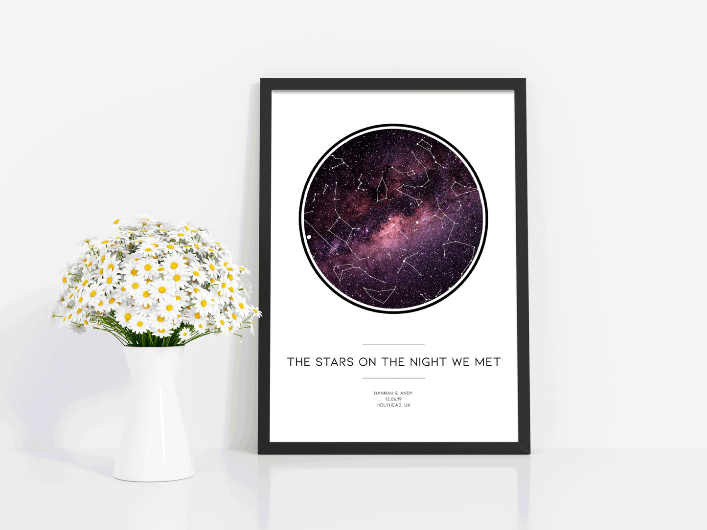 forefrontdesigns Personalised The night we met Star map chart astronomical poster print, framed/unframed