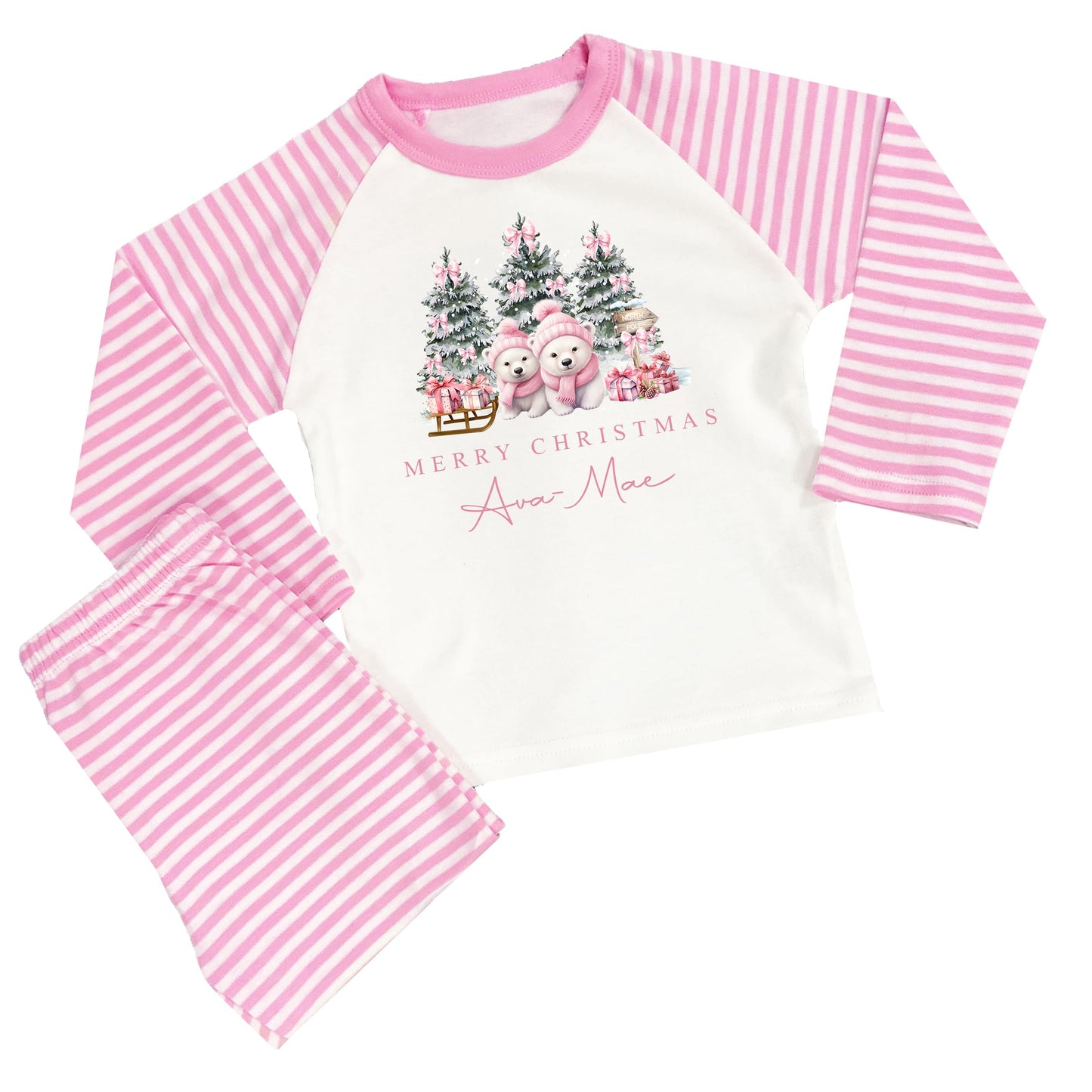 The Baby Box UK Personalised Girls When I Wake Up Christmas Pyjamas Xmas Pjs