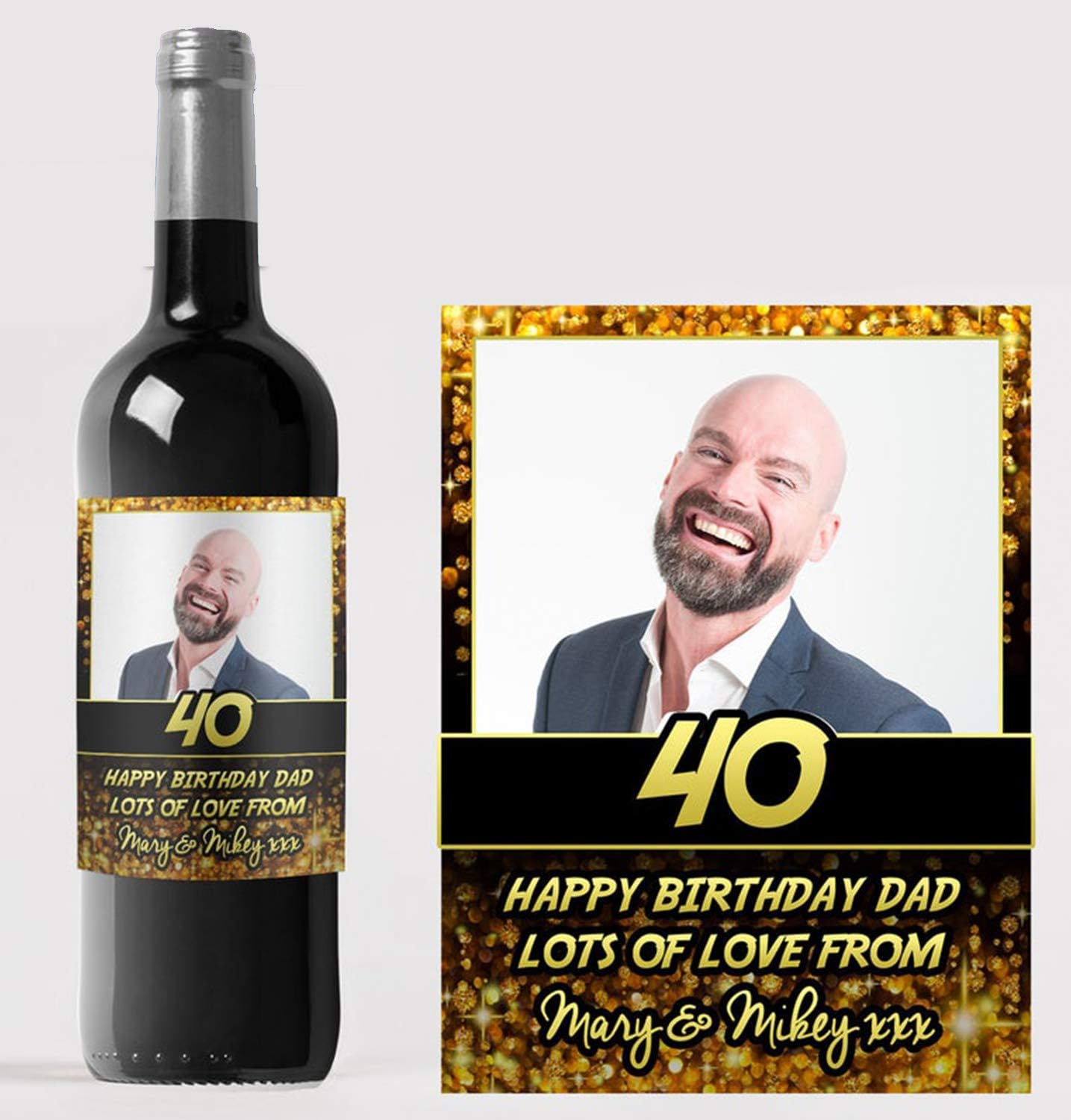 Personalised Photo Congratulations Wine Bottle Label Custom - Any Wording