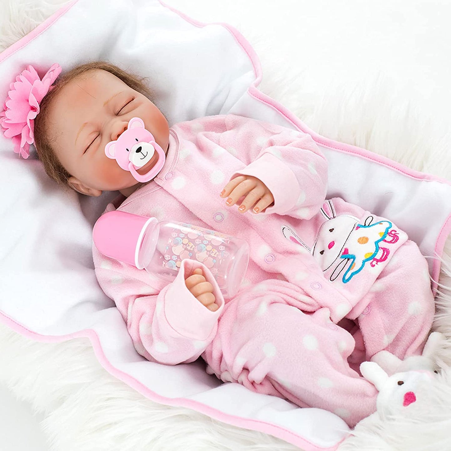 Binxing Yts Reborn Dolls 22 Inch 55cm Silicone Vinyl Newborn Soft Doll Toddlers Toys Reborn Baby Dolls Girls Eyes Closed Toddler Lifelike Real Soft Touch Handmade