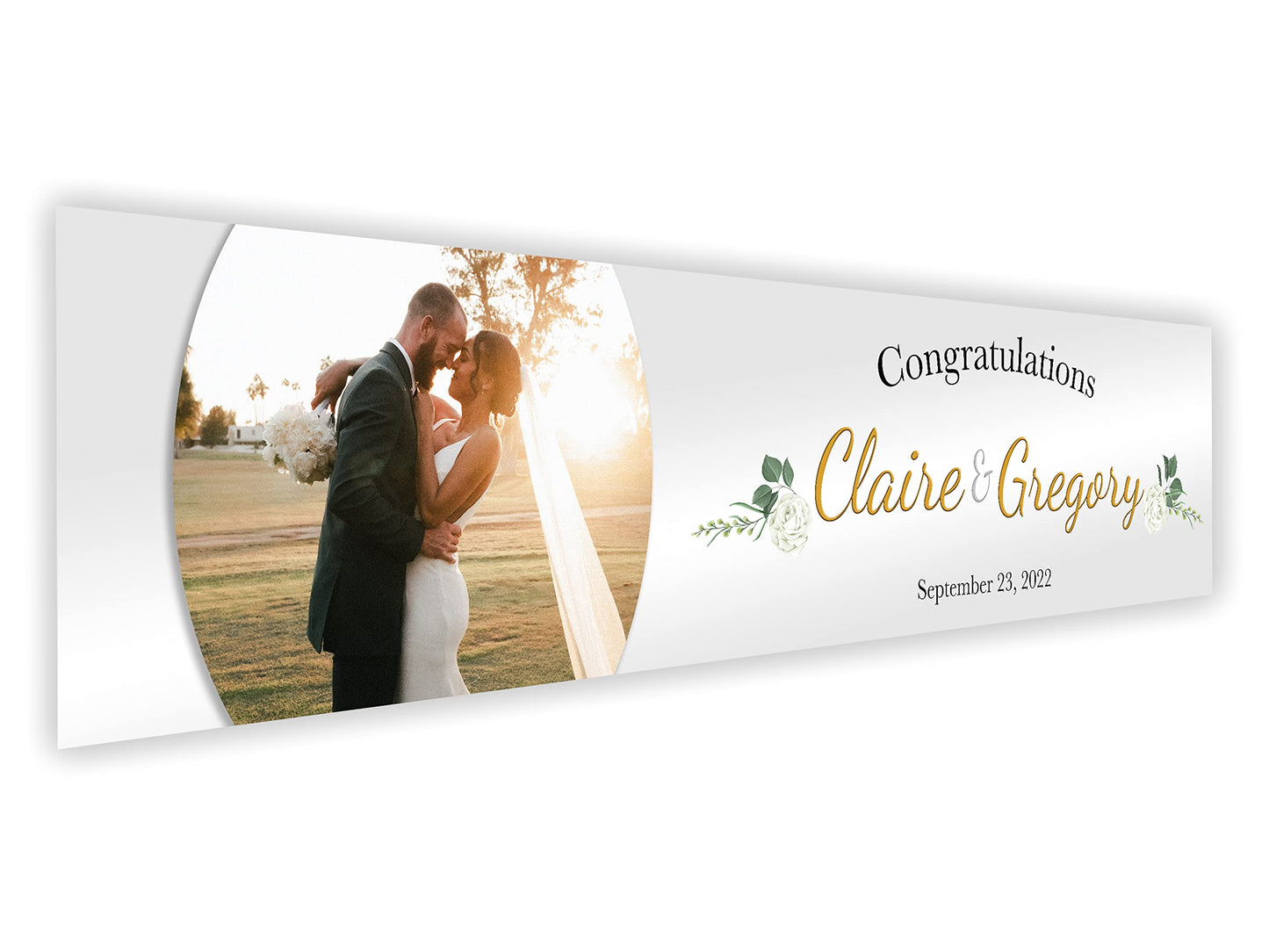 2 x Personalised Wedding Photo Banners - Any Name, Age and Occasion Custom (900mm x 210mm)