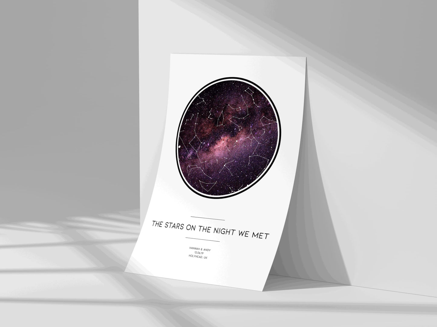 forefrontdesigns Personalised The night we met Star map chart astronomical poster print, framed/unframed