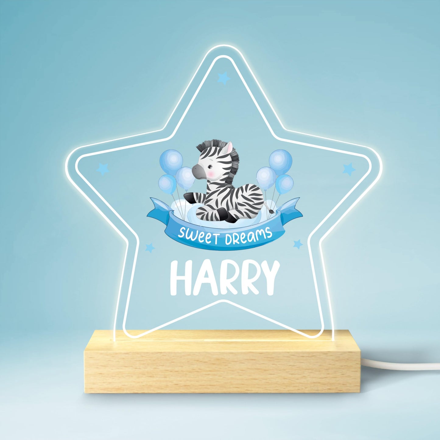 Baby Boy Christening Gifts, Personalised Christening Gifts For Boy Son Grandson, Jungle Safari Animal LED Night Light With Childs Name