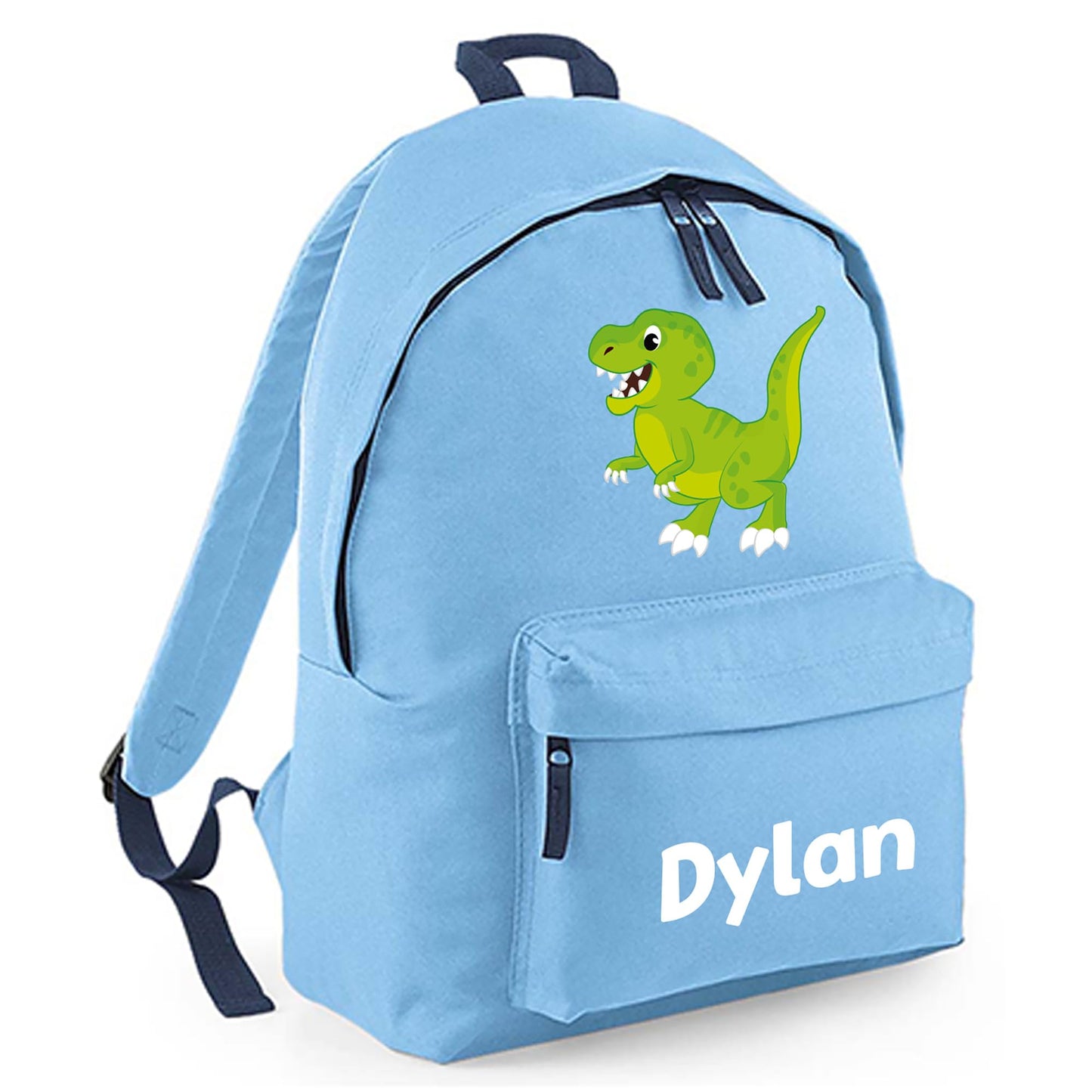 Personalised Kids Backpack - Custom Rucksack with Name - Multiple Designs & Colours - Ideal for Boys, Girls, Nursery and Primary School Children Back to School (Small, Dinosaur Initial, Navy)