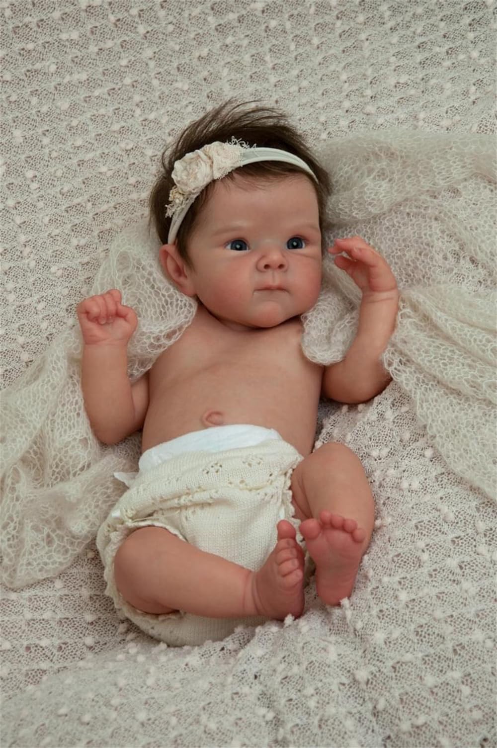 Anano Realistic Reborn Dolls Girl Bettie 18 inches Silicone Vinyl Full Body Anatomically Correct Washable Full Body Newborn Toddler Doll Girl With Hair for Kids Ages 3+