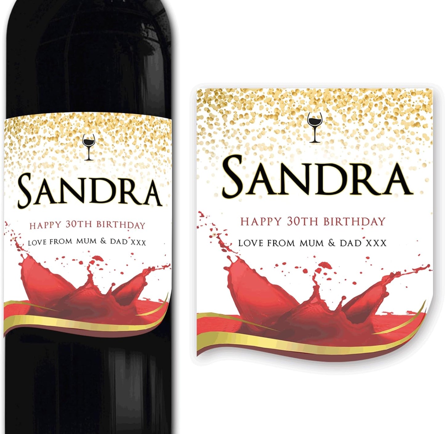 Personalised Red Wine Bottle Label Custom - Any Wording