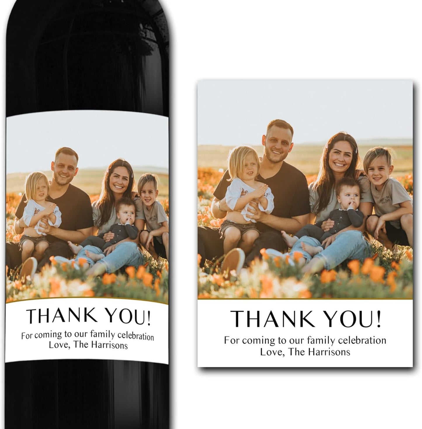 Personalised Celebration Red Wine Bottle Label, Any Wording and Occasion, Custom Peel and Stick