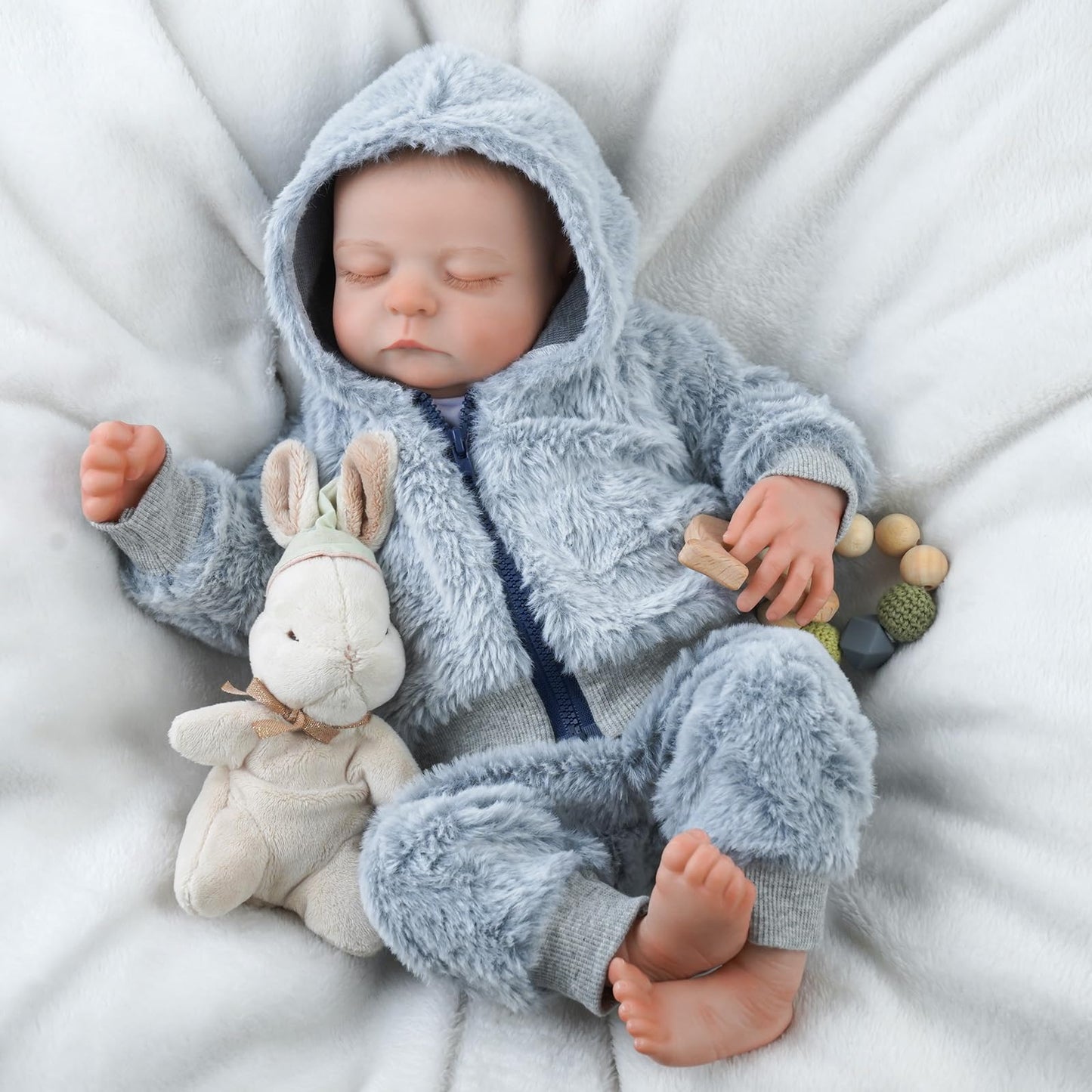 JIZHI Reborn Baby Dolls Boy - 17-Inch Realistic-Lifelike Full Body vin-yl Anatomically Correct Real Life Baby Dolls with Dolls Accessories for Kids Age 3+