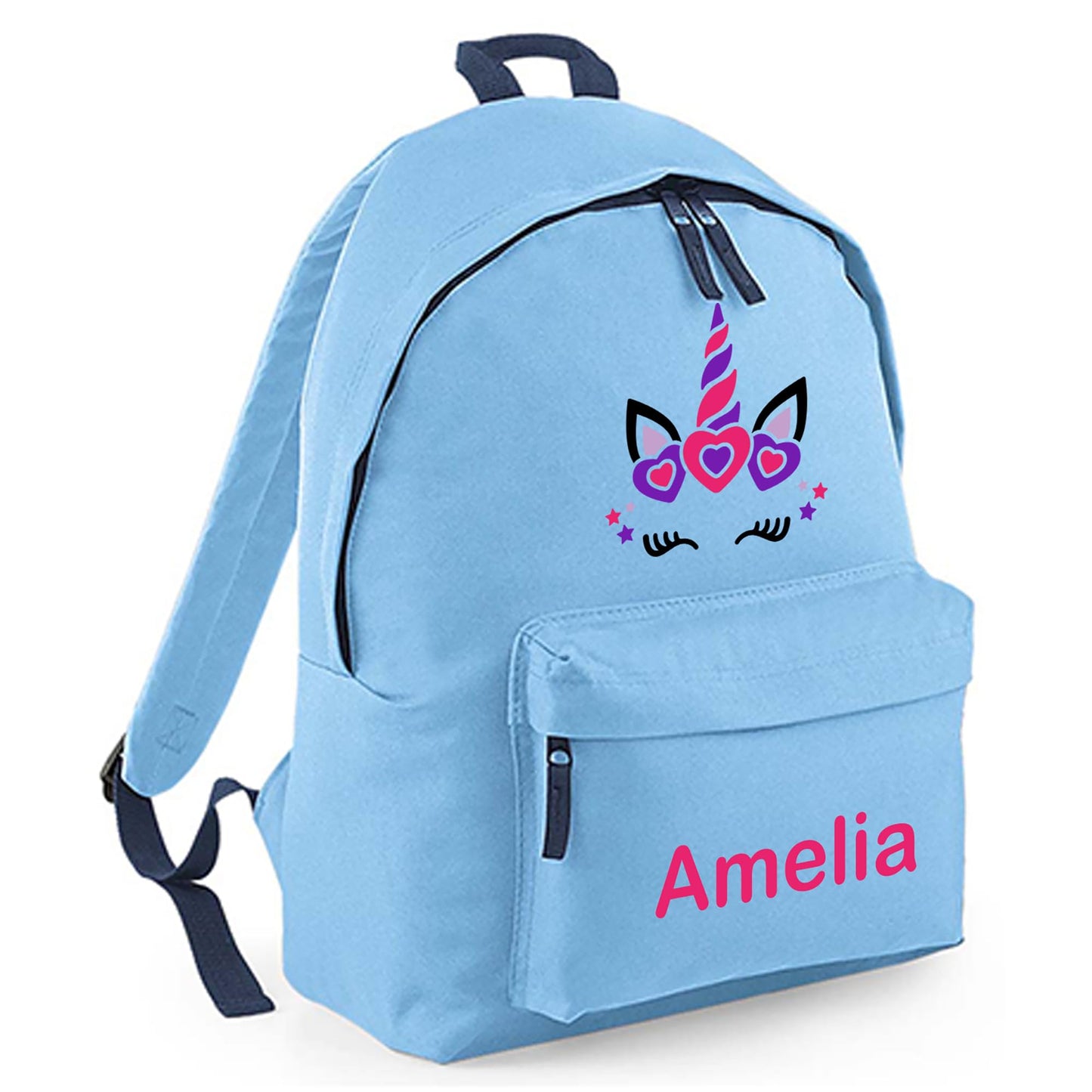 Personalised Kids Backpack - Custom Rucksack with Name - Multiple Designs & Colours - Ideal for Boys, Girls, Nursery and Primary School Children Back to School (Small, Dinosaur Initial, Navy)