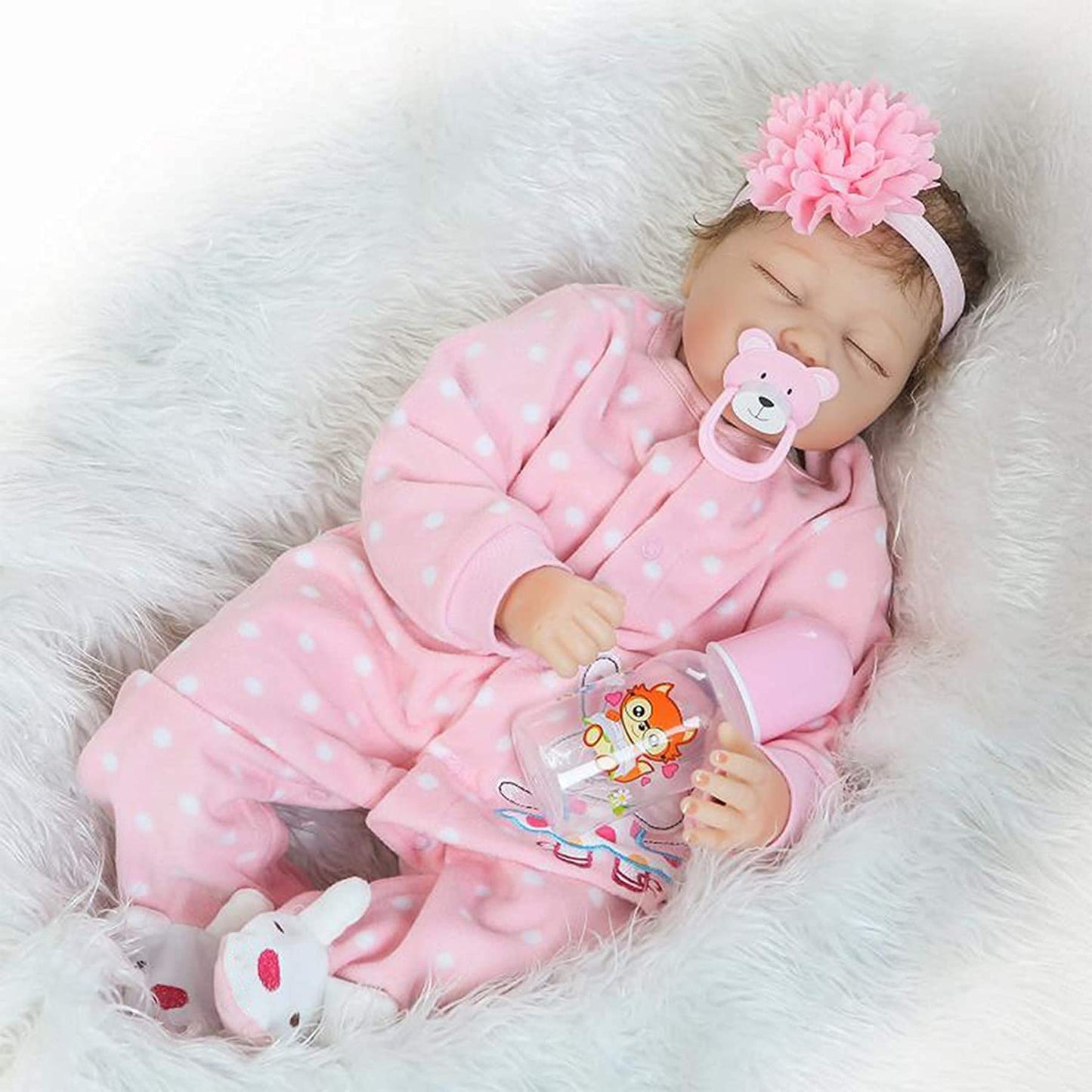 Binxing Yts Reborn Dolls 22 Inch 55cm Silicone Vinyl Newborn Soft Doll Toddlers Toys Reborn Baby Dolls Girls Eyes Closed Toddler Lifelike Real Soft Touch Handmade