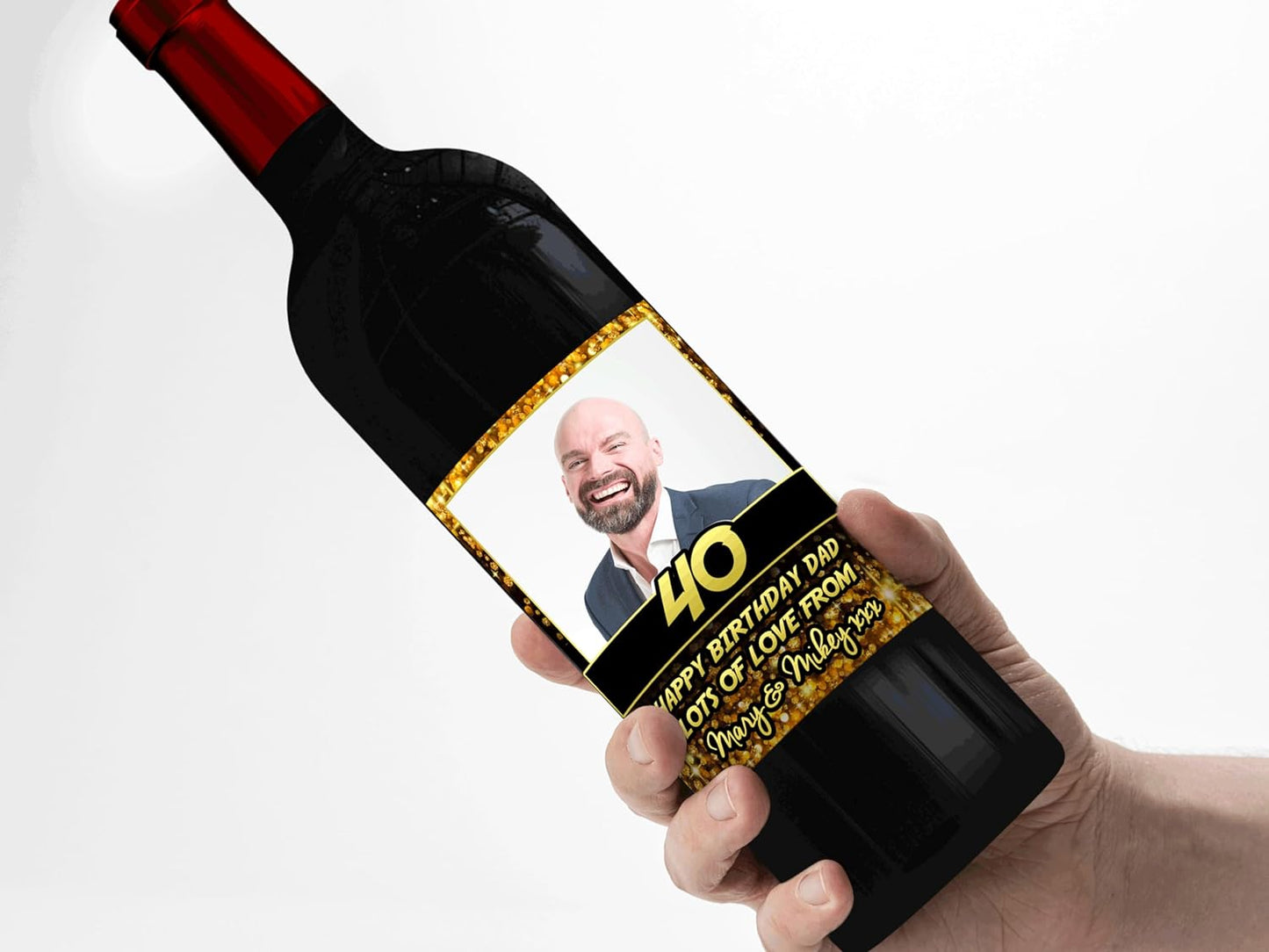 Personalised Photo Congratulations Wine Bottle Label Custom - Any Wording