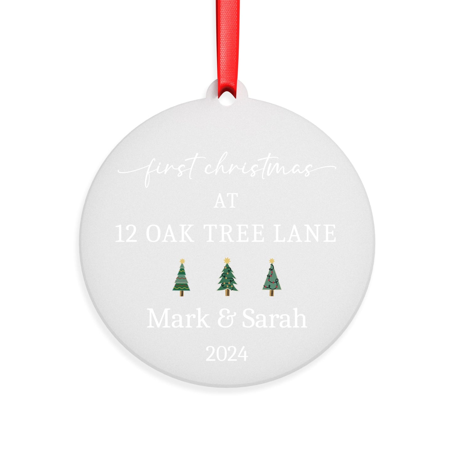 Beecreative First Christmas In Your New Home Ornament - Personalised 1st Xmas New House Home - Housewarming Gift For Couples - Tree Decoration With Red Bag