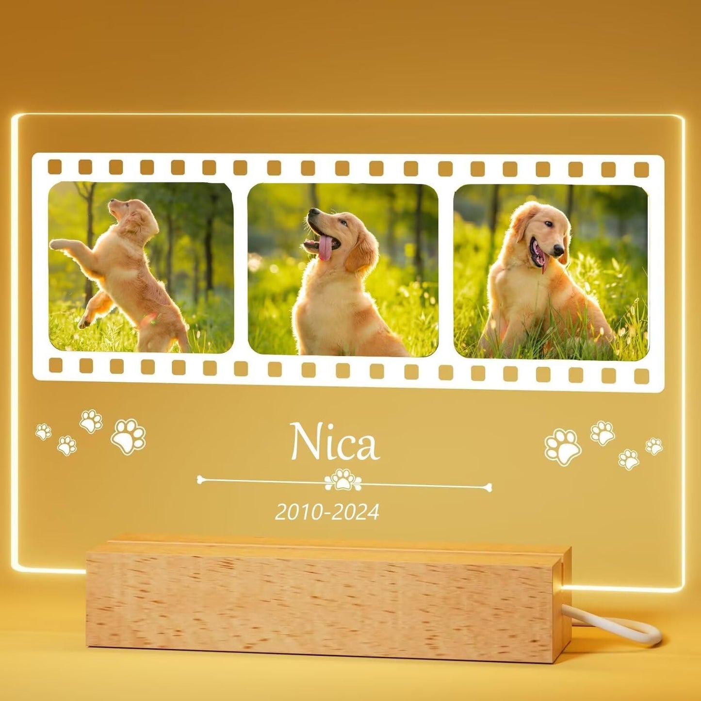 Personalized Dog Memorial Gifts for Loss of Dog - Pet Memorial Plaque Custom Photo Night Lights, Pets Bereavement Gifts Loss of Pet Gift, Style 4