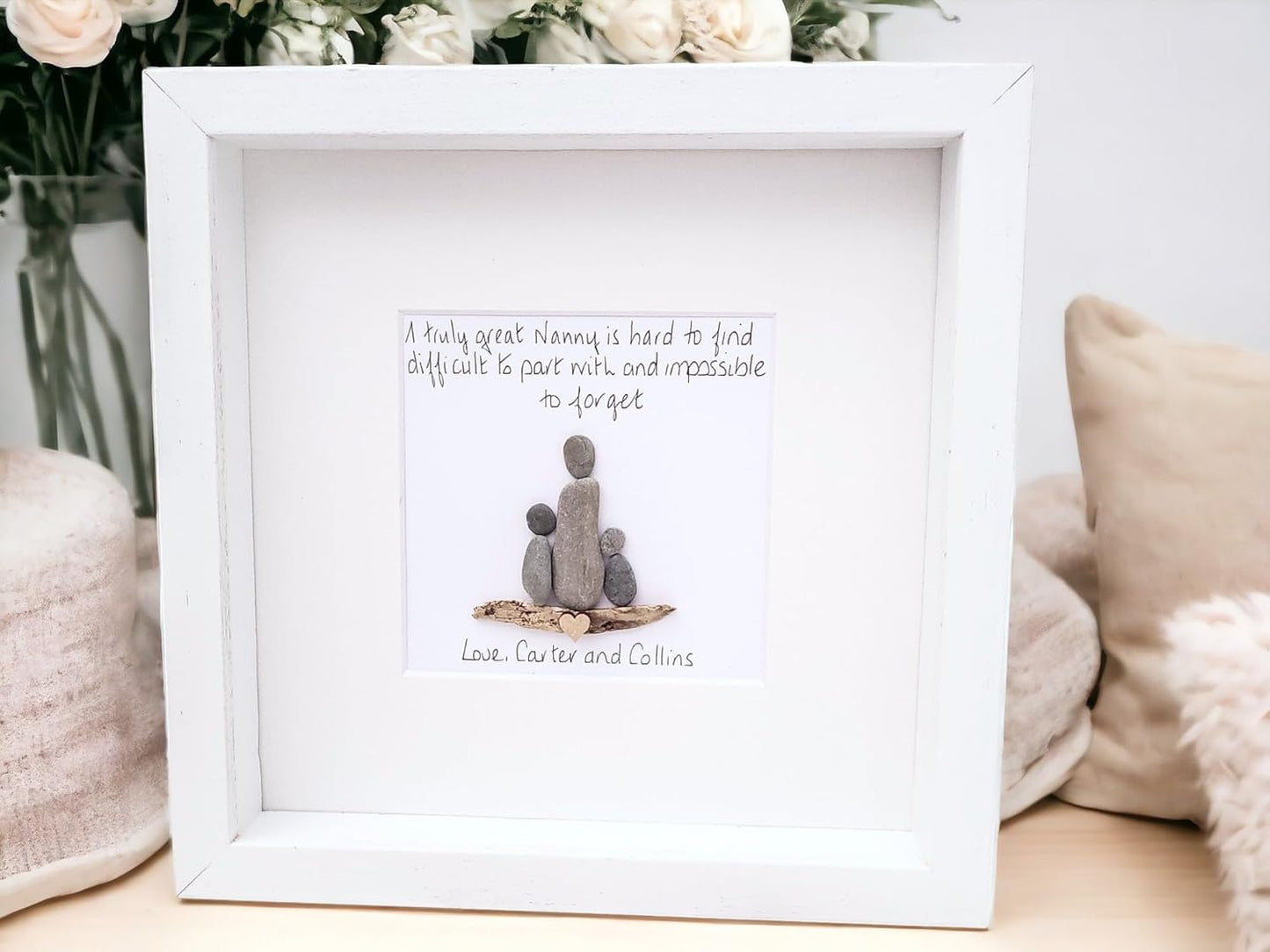 Childminder Gift Pebble Art Picture, Nanny, Nursery, Teacher, Personalised Thank you - Leaving Gift