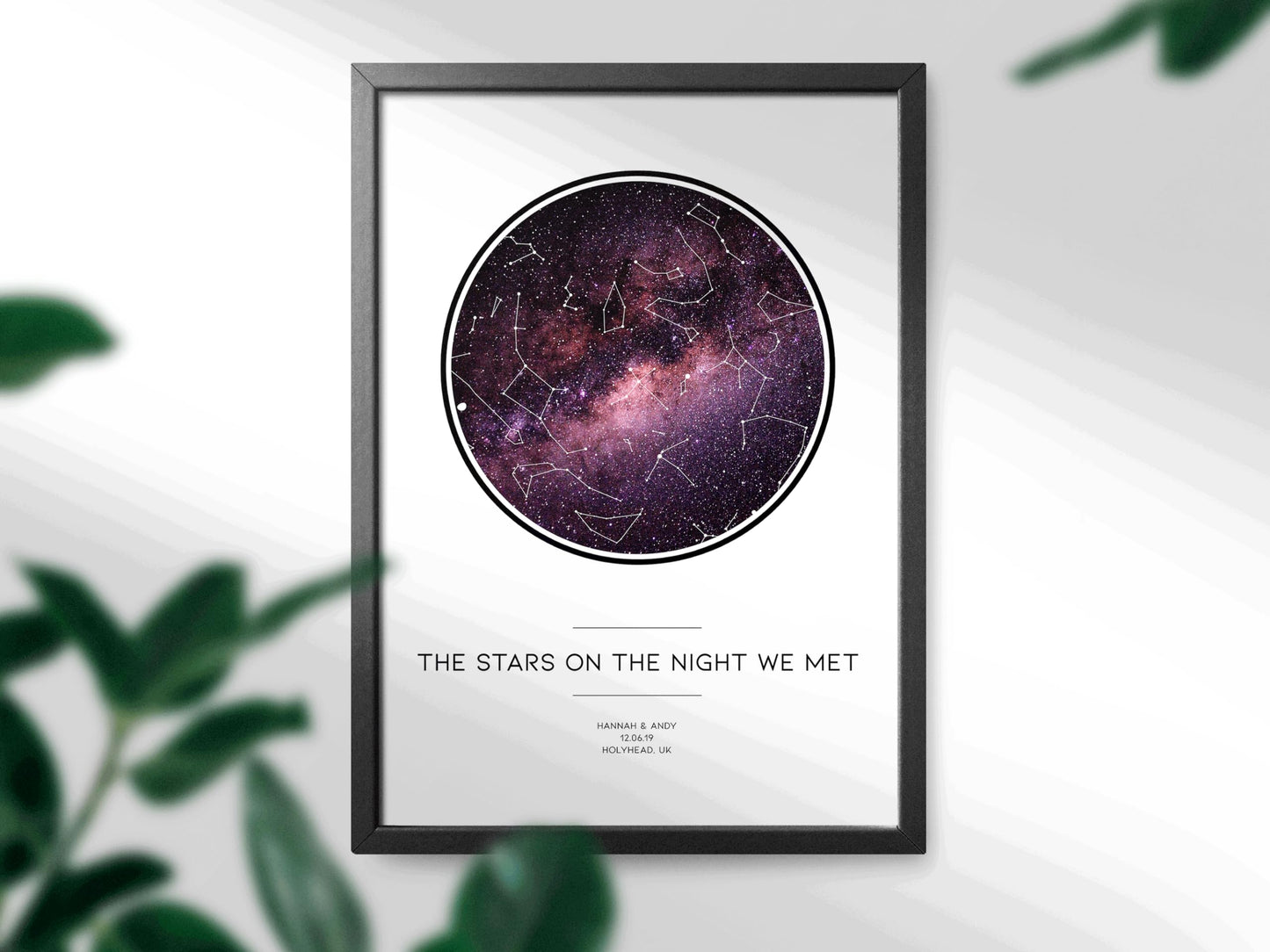 forefrontdesigns Personalised The night we met Star map chart astronomical poster print, framed/unframed