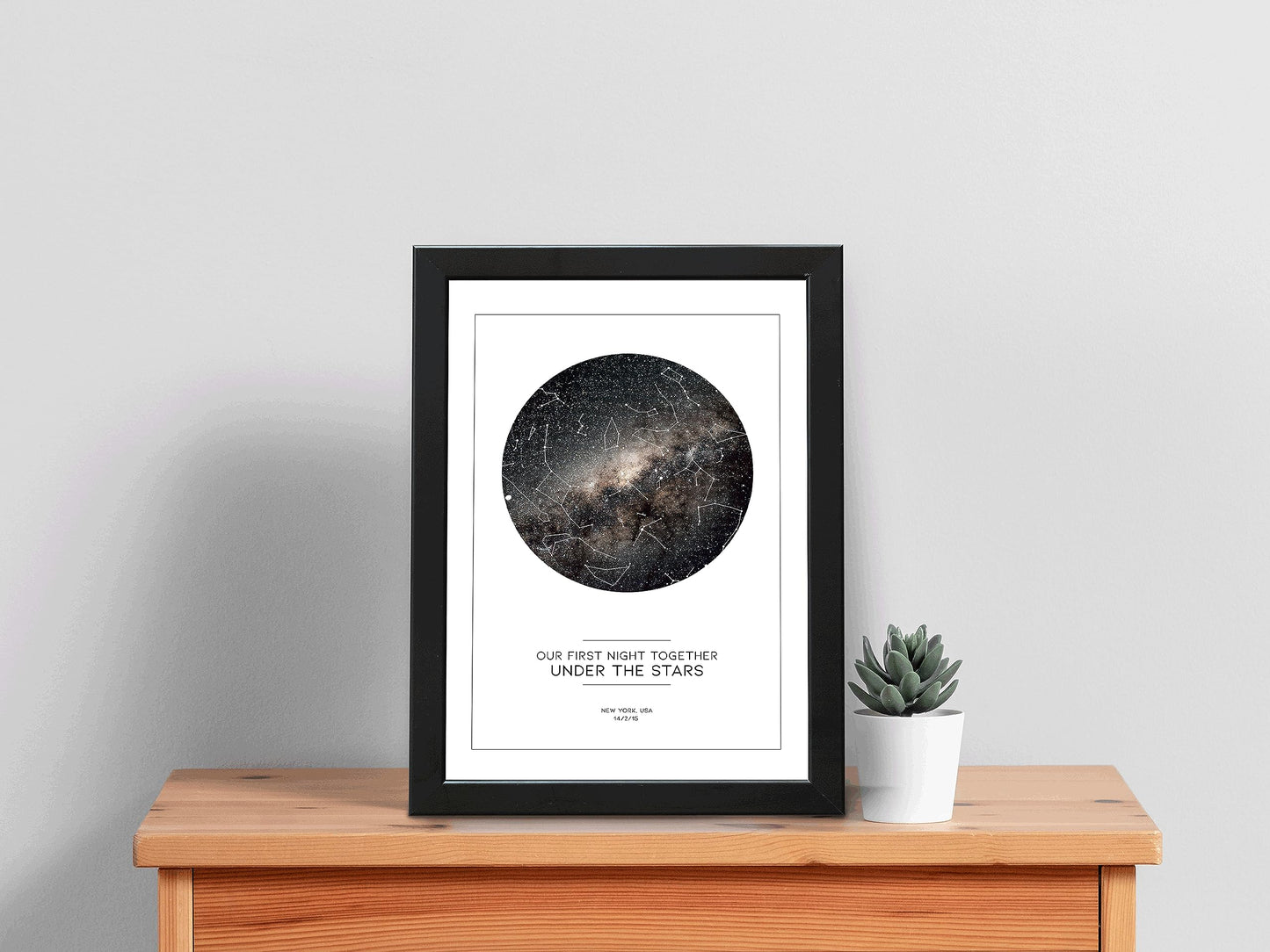 Personalised Our First Night Together Star map chart astronomical Poster Print Framed/unframed (A4 print)