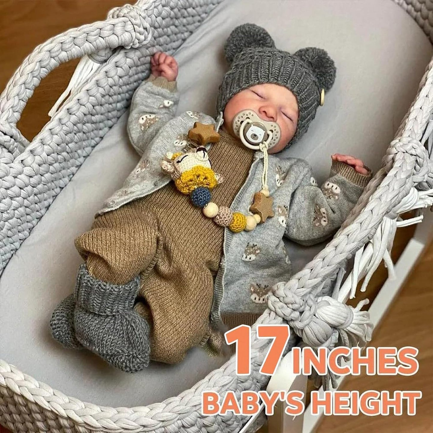 JIZHI Reborn Baby Dolls Boy - 17-Inch Realistic-Lifelike Full Body vin-yl Anatomically Correct Real Life Baby Dolls with Dolls Accessories for Kids Age 3+