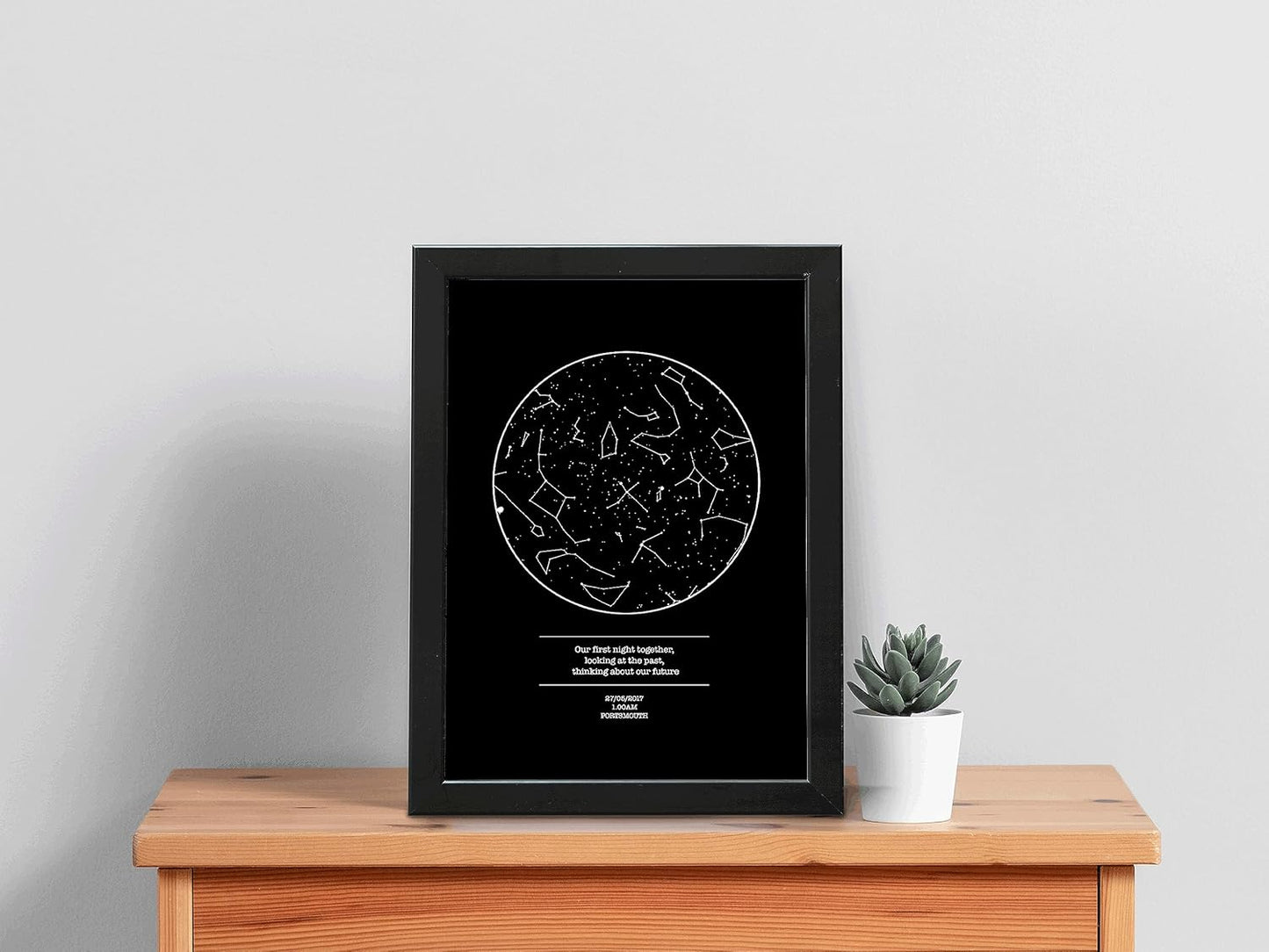 forefrontdesigns Personalised Our first night together Star map chart astronomical poster print framed/unframed (A4 print)