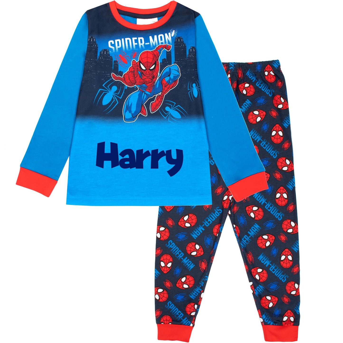 Marvel Spiderman Christmas Personalised Pyjama for Kids Long Sleeve Winter Pyjama Soft and Comfortable Gift for Boys PJ Set