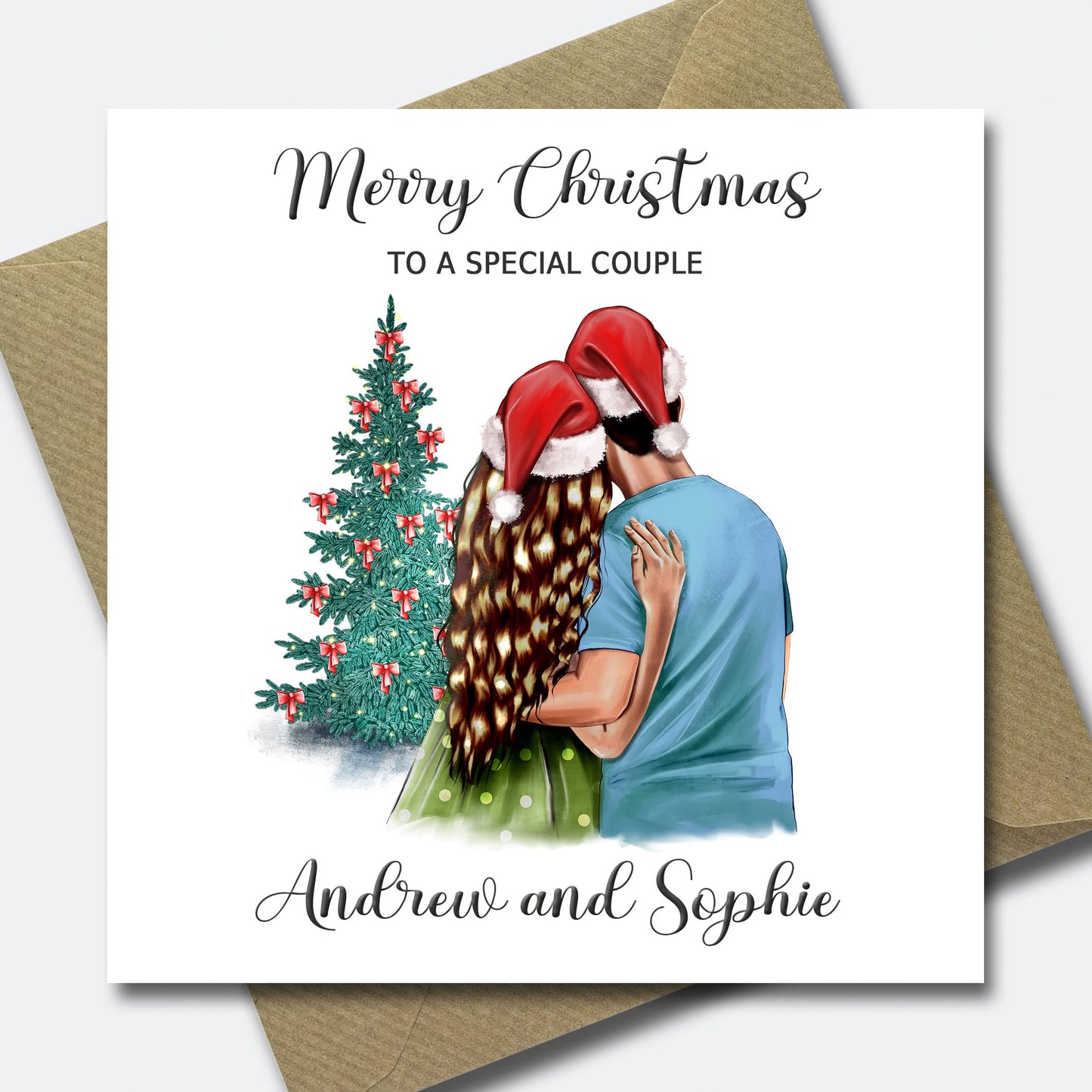 Personalised Christmas Couple Card - Xmas card for a special couple - Christmas Card for a special couple - Any Name - Custom Xmas Card