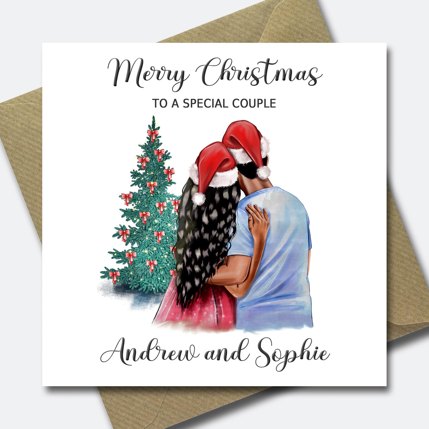 Personalised Christmas Couple Card - Xmas card for a special couple - Christmas Card for a special couple - Any Name - Custom Xmas Card