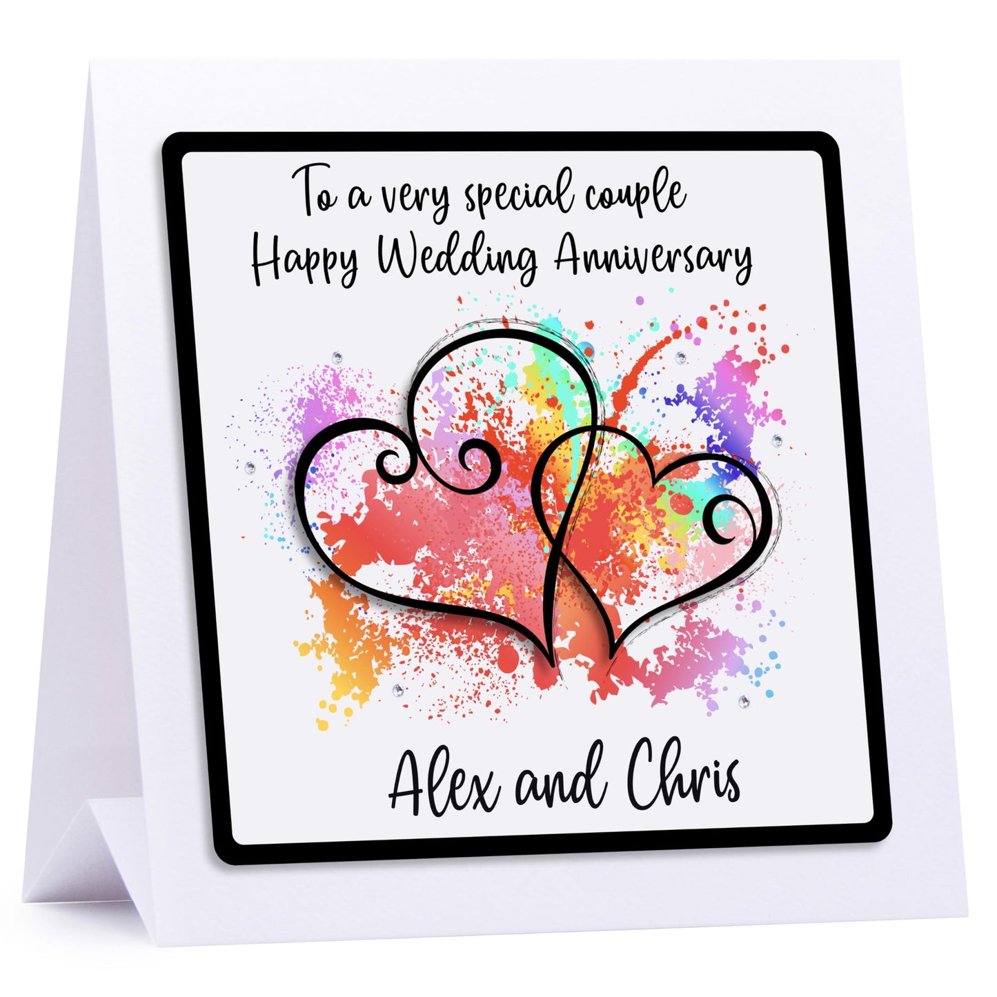 Personalised Anniversary Card 3D, Choice of Quotes and Messages, Luxury Wedding Anniversary Card handmade UK