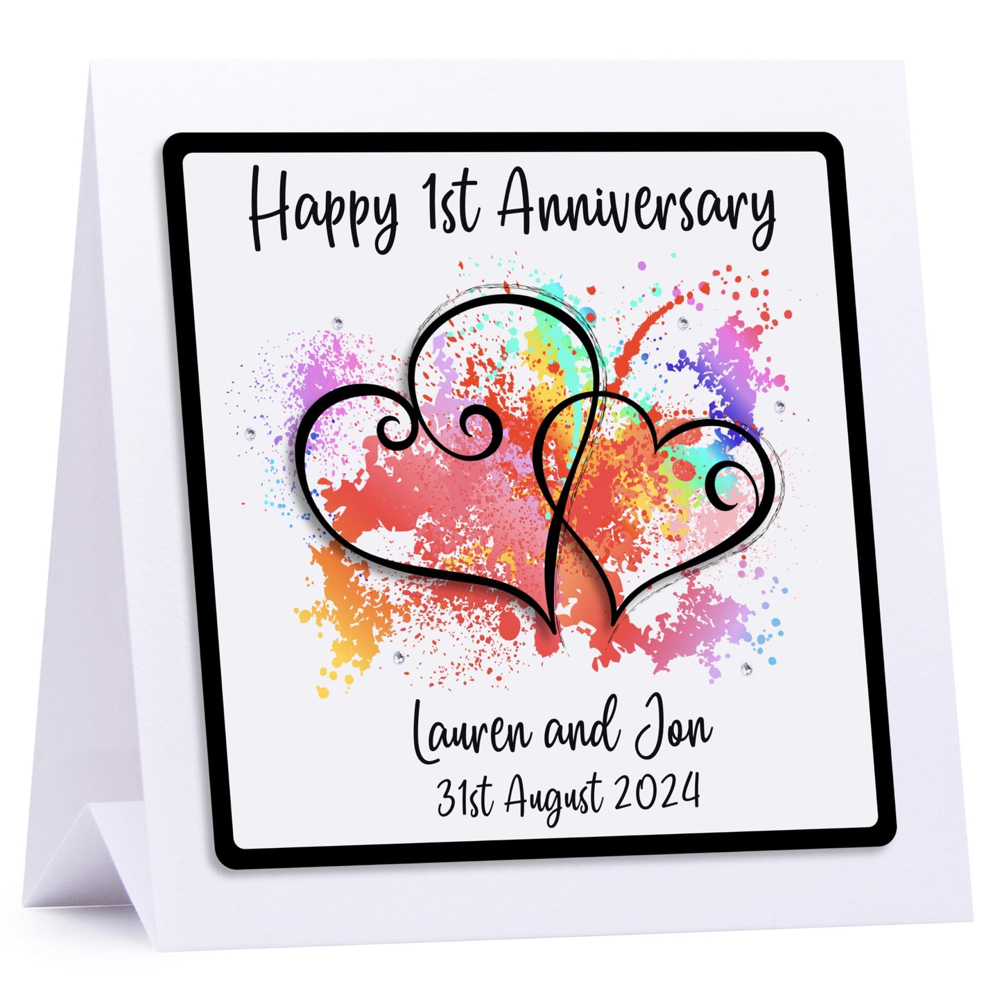 Personalised Anniversary Card 3D, Choice of Quotes and Messages, Luxury Wedding Anniversary Card handmade UK