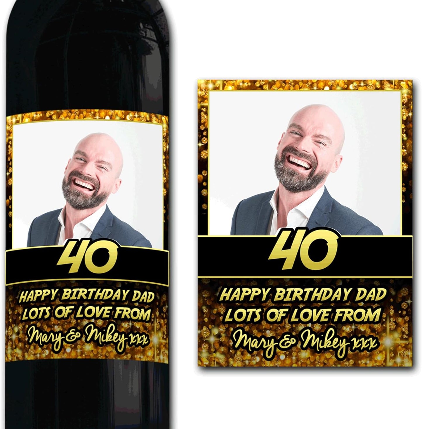 Personalised Photo Congratulations Wine Bottle Label Custom - Any Wording